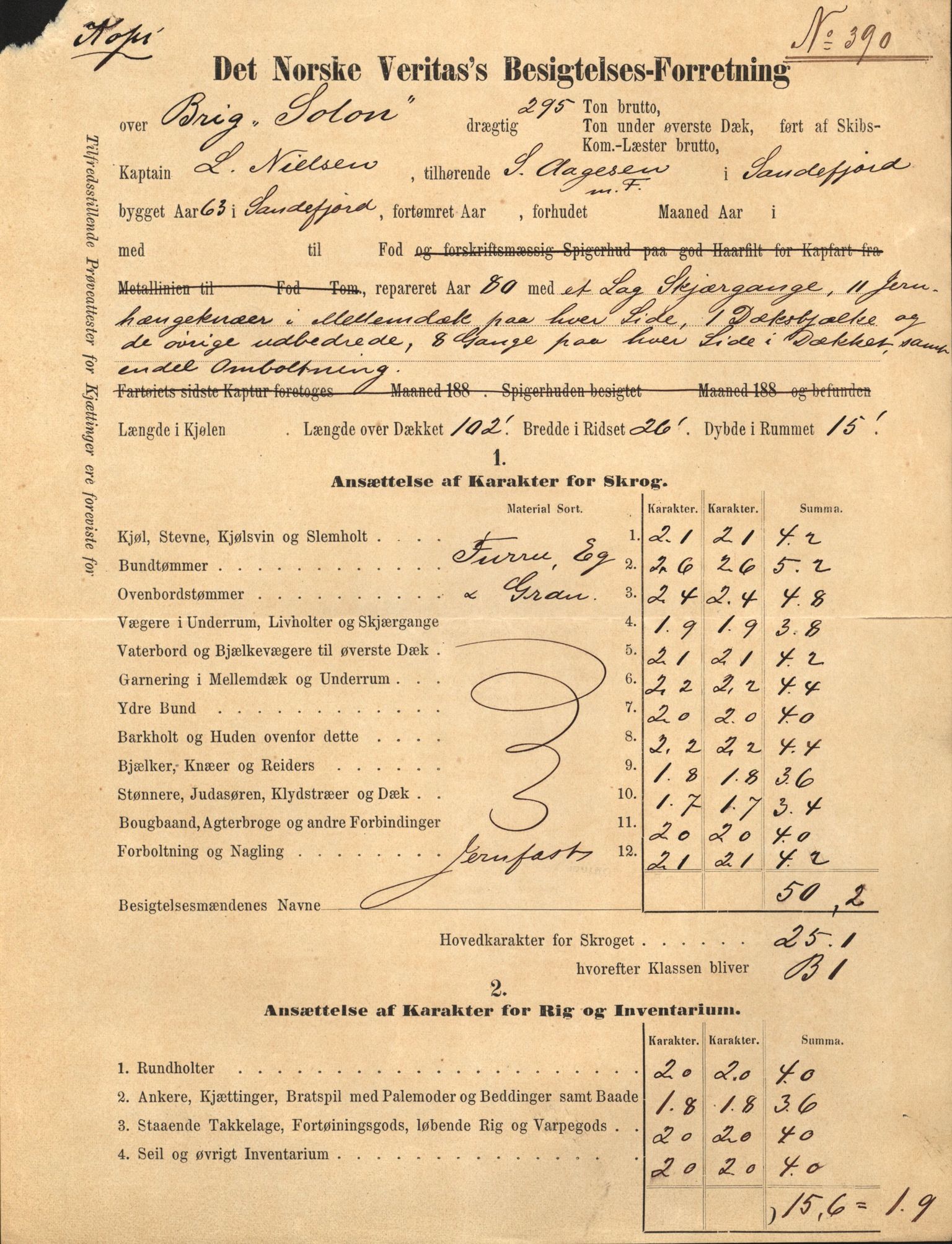 Pa 63 - Østlandske skibsassuranceforening, VEMU/A-1079/G/Ga/L0014/0011: Havaridokumenter / Agra, Anna, Jorsalfarer, Alfen, Uller, Solon, 1882, p. 144