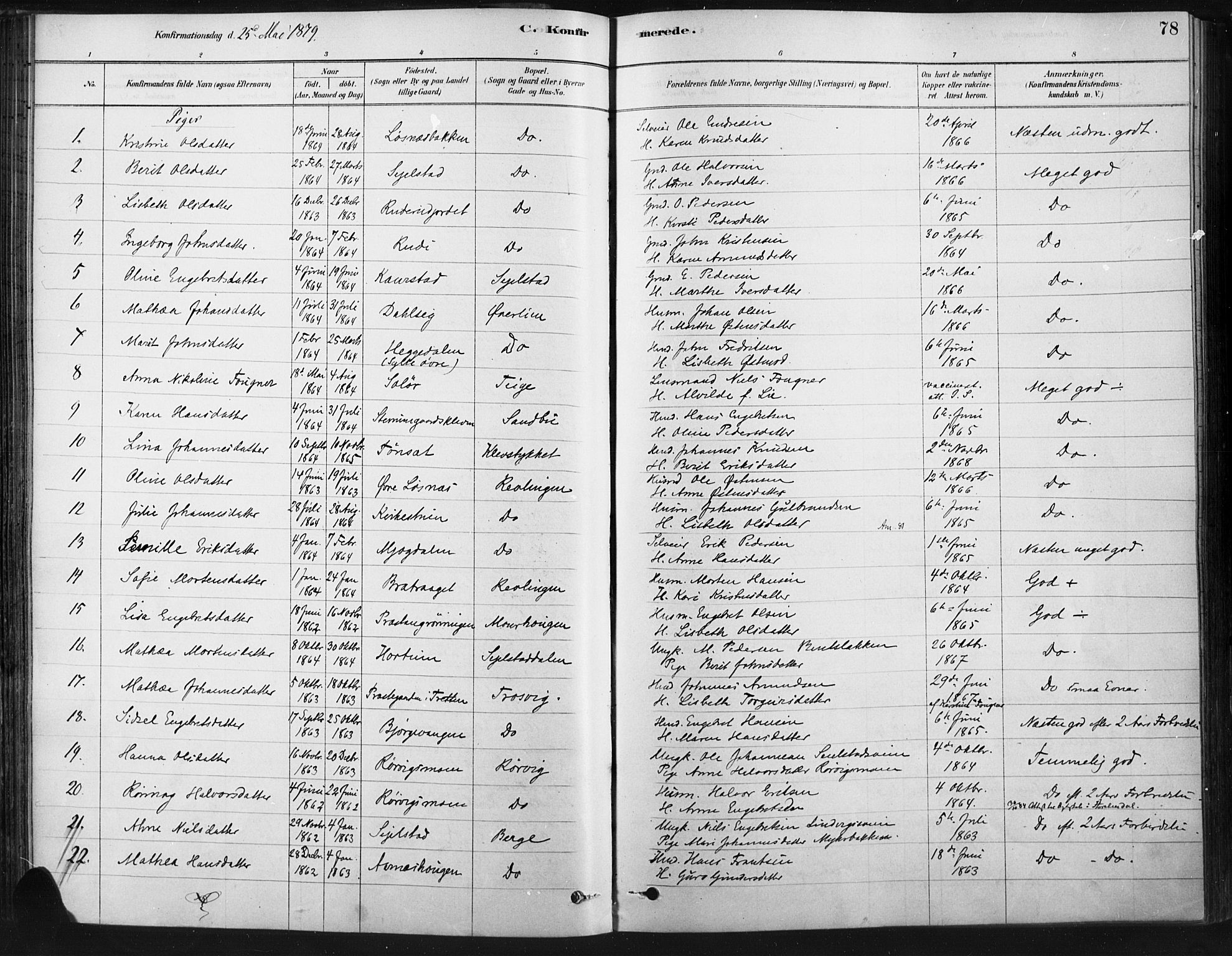 Ringebu prestekontor, AV/SAH-PREST-082/H/Ha/Haa/L0009: Parish register (official) no. 9, 1878-1898, p. 78