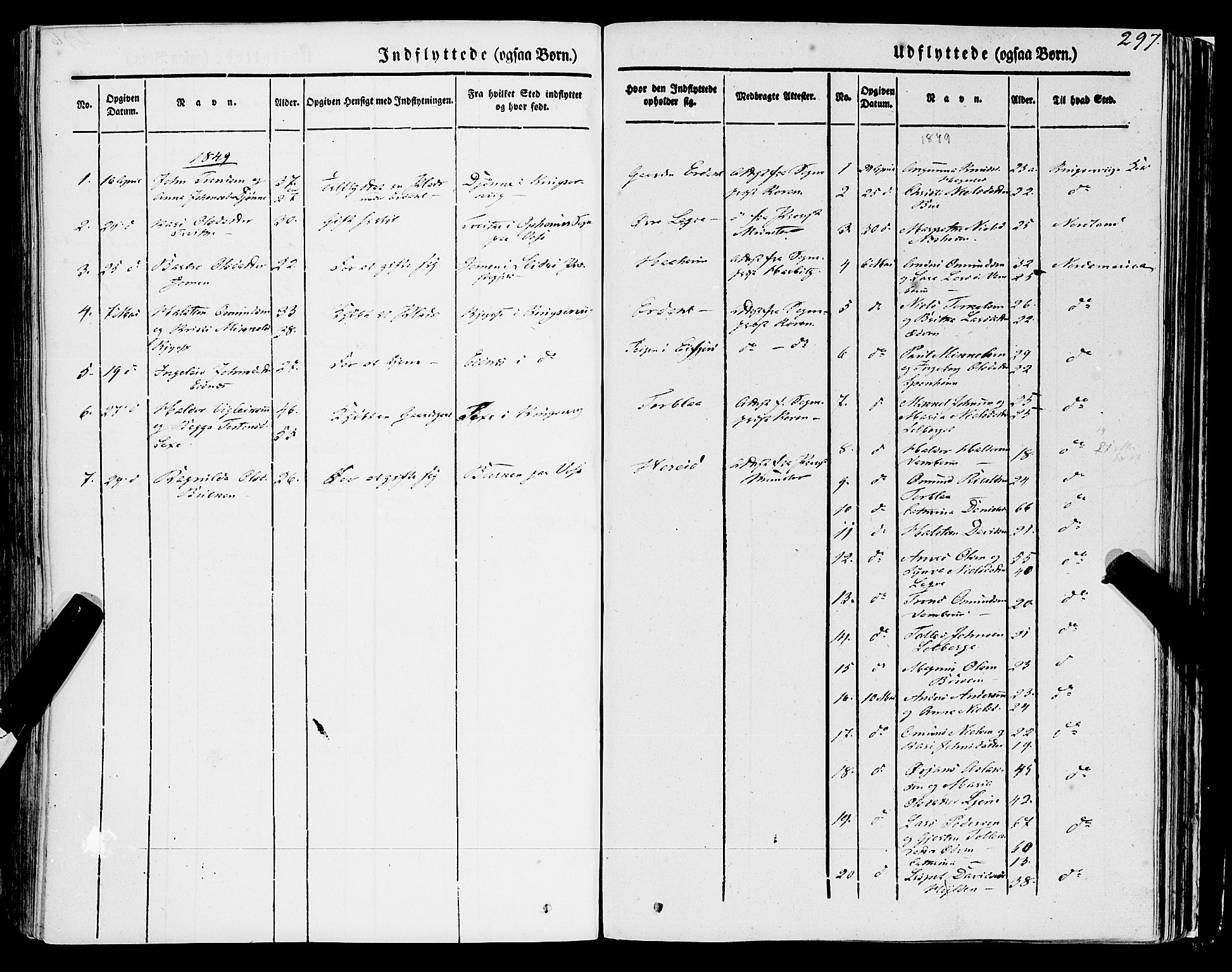 Ulvik sokneprestembete, SAB/A-78801/H/Haa: Parish register (official) no. A 12, 1839-1853, p. 297