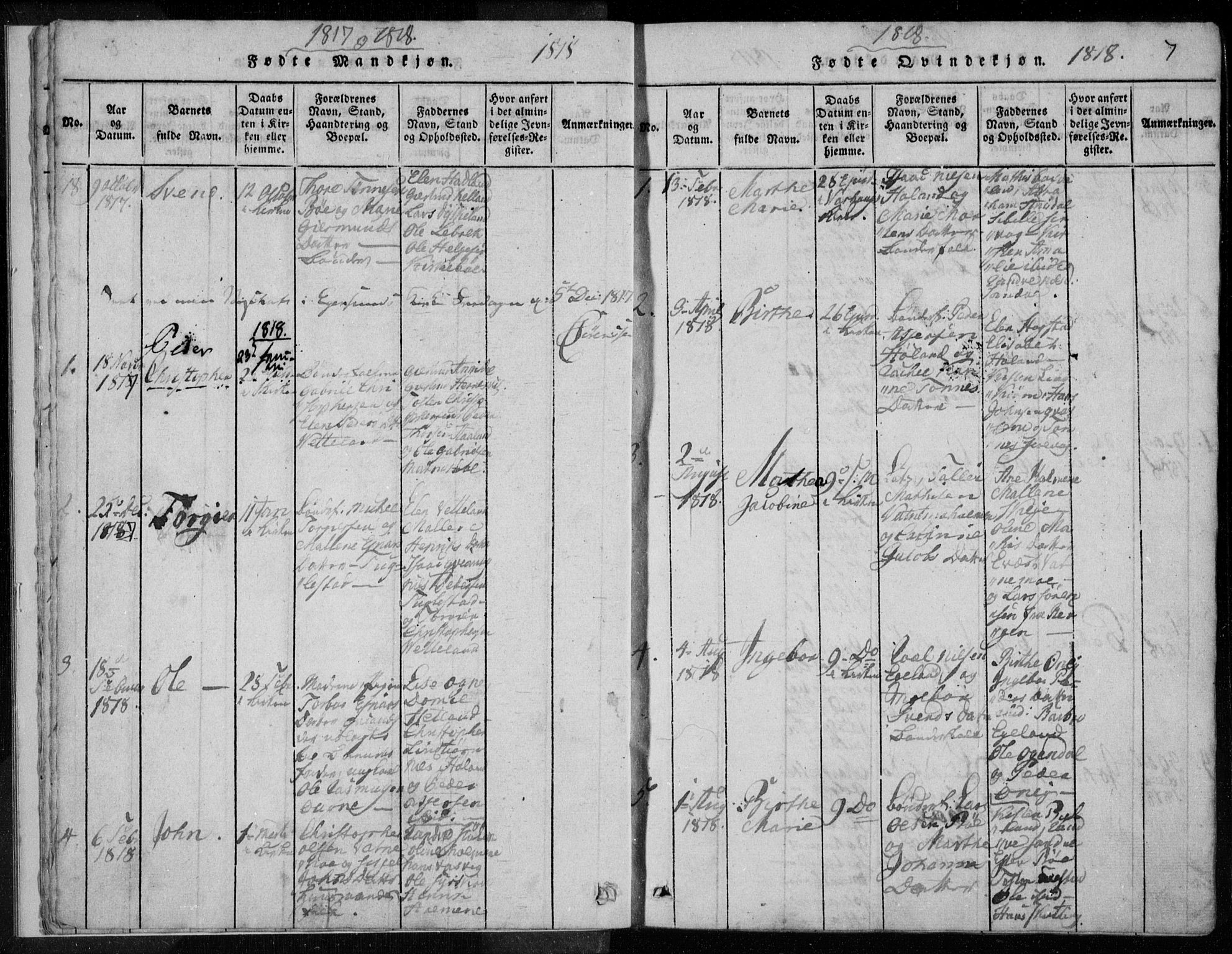 Eigersund sokneprestkontor, SAST/A-101807/S08/L0008: Parish register (official) no. A 8, 1816-1847, p. 7