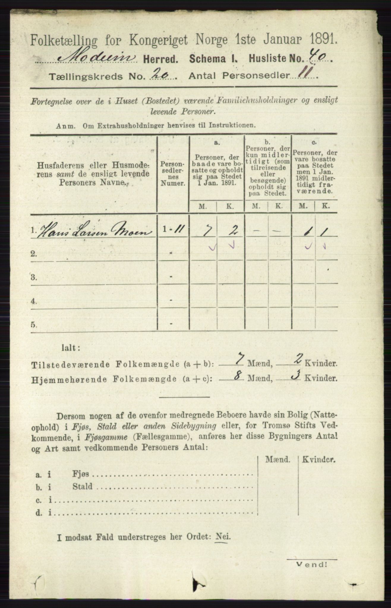 RA, 1891 census for 0623 Modum, 1891, p. 7801