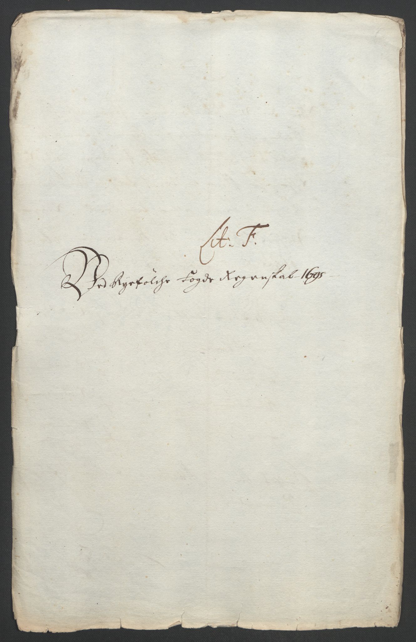 Rentekammeret inntil 1814, Reviderte regnskaper, Fogderegnskap, RA/EA-4092/R47/L2857: Fogderegnskap Ryfylke, 1694-1696, p. 143
