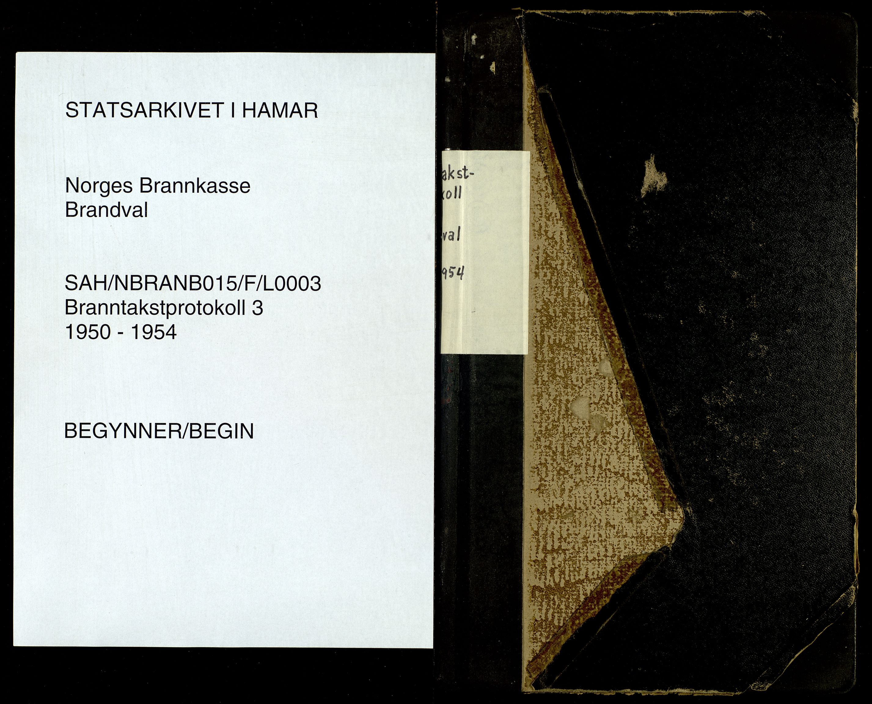 Norges Brannkasse, Brandval, SAH/NBRANB-015/F/L0003: Branntakstprotokoll, 1950-1954