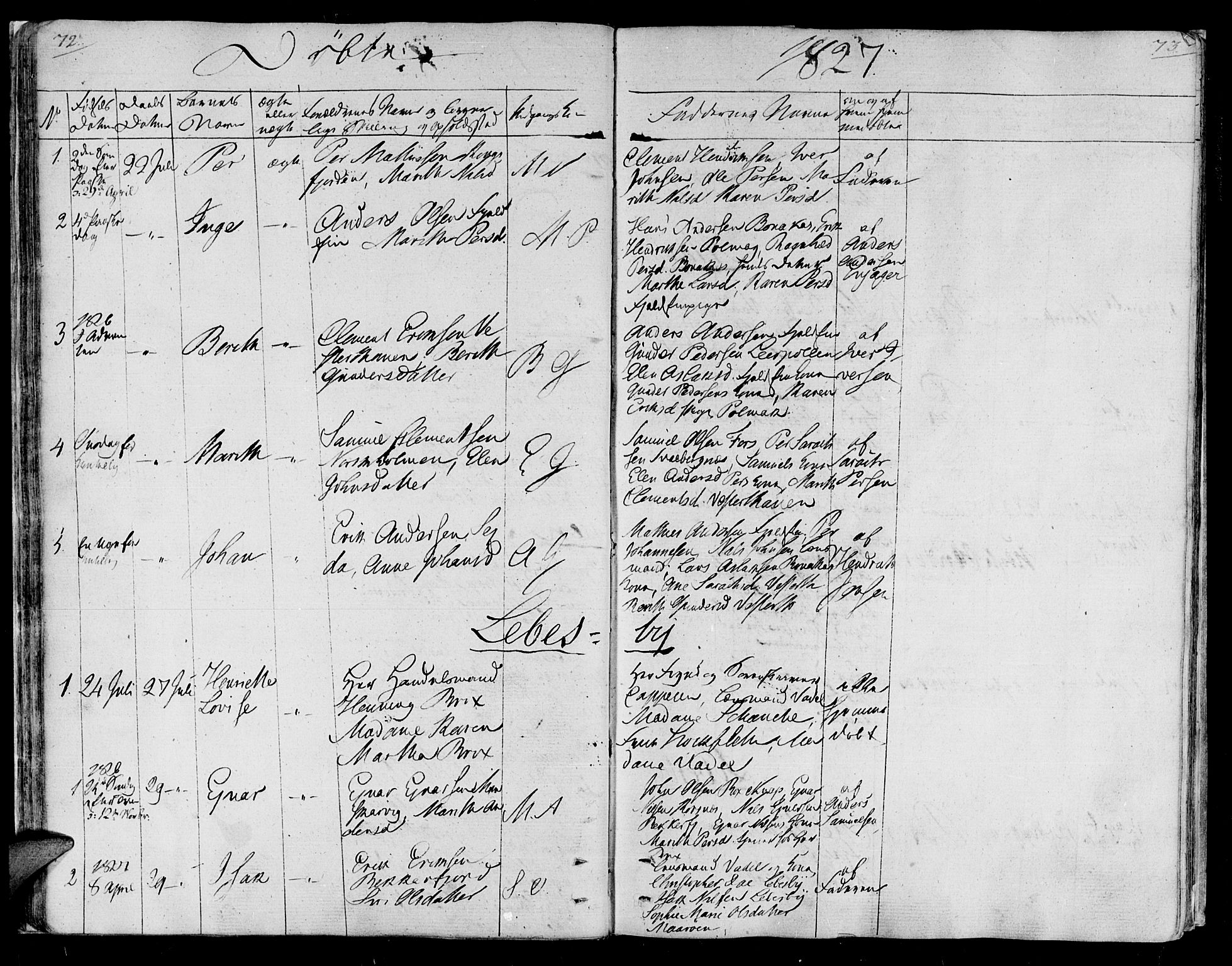 Lebesby sokneprestkontor, SATØ/S-1353/H/Ha/L0002kirke: Parish register (official) no. 2, 1816-1833, p. 72-73