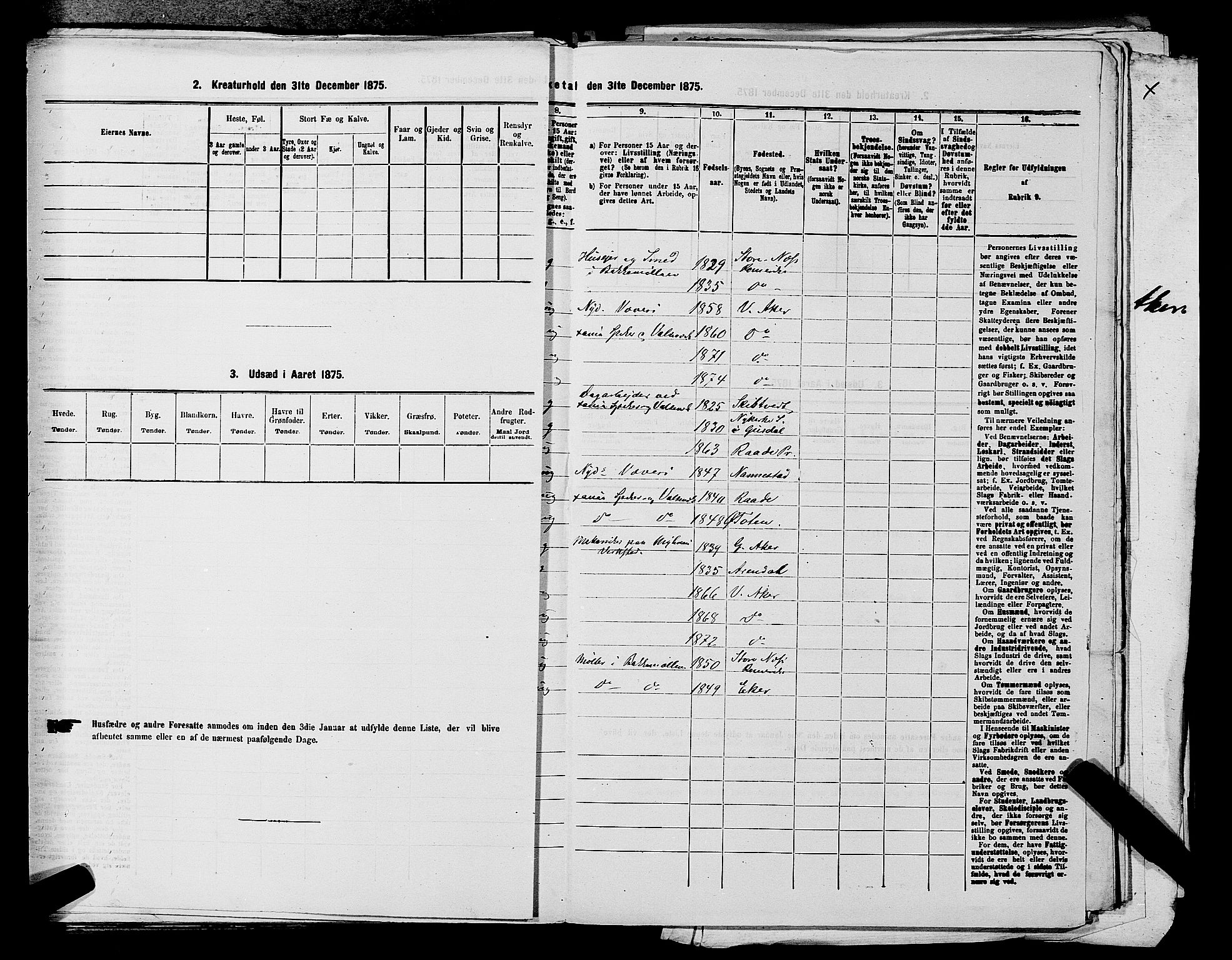 RA, 1875 census for 0218aP Vestre Aker, 1875, p. 1496