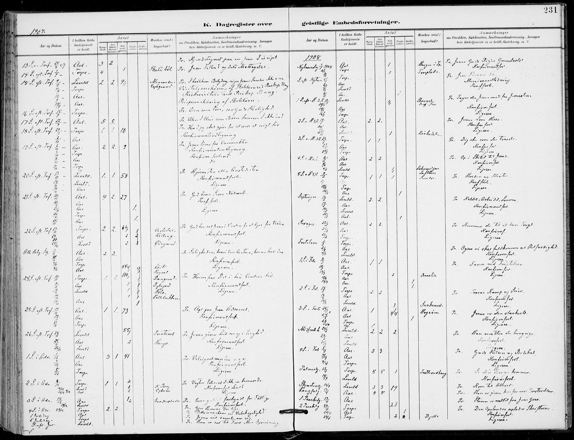 Ål kirkebøker, AV/SAKO-A-249/F/Fa/L0009: Parish register (official) no. I 9, 1897-1915, p. 231