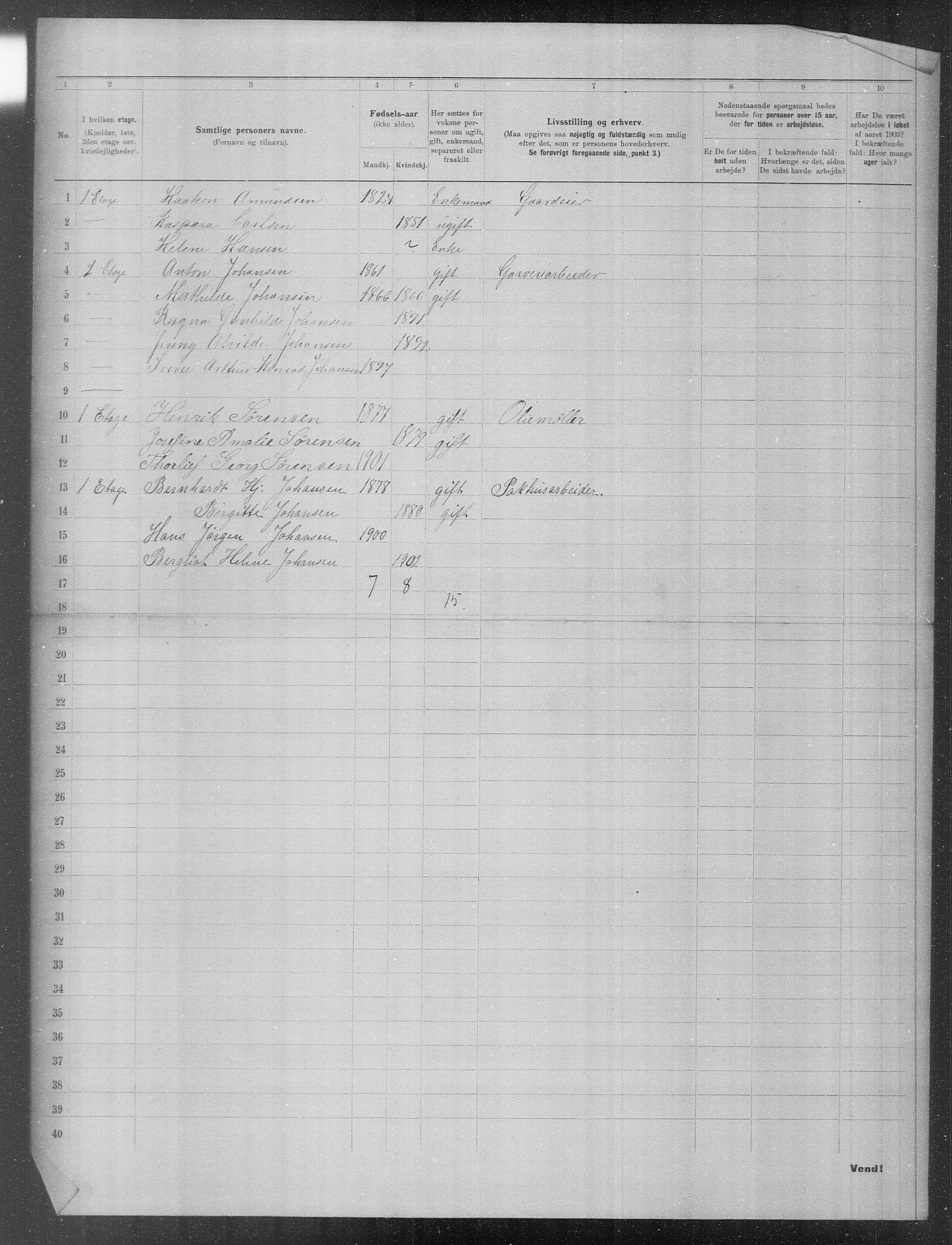 OBA, Municipal Census 1903 for Kristiania, 1903, p. 21488