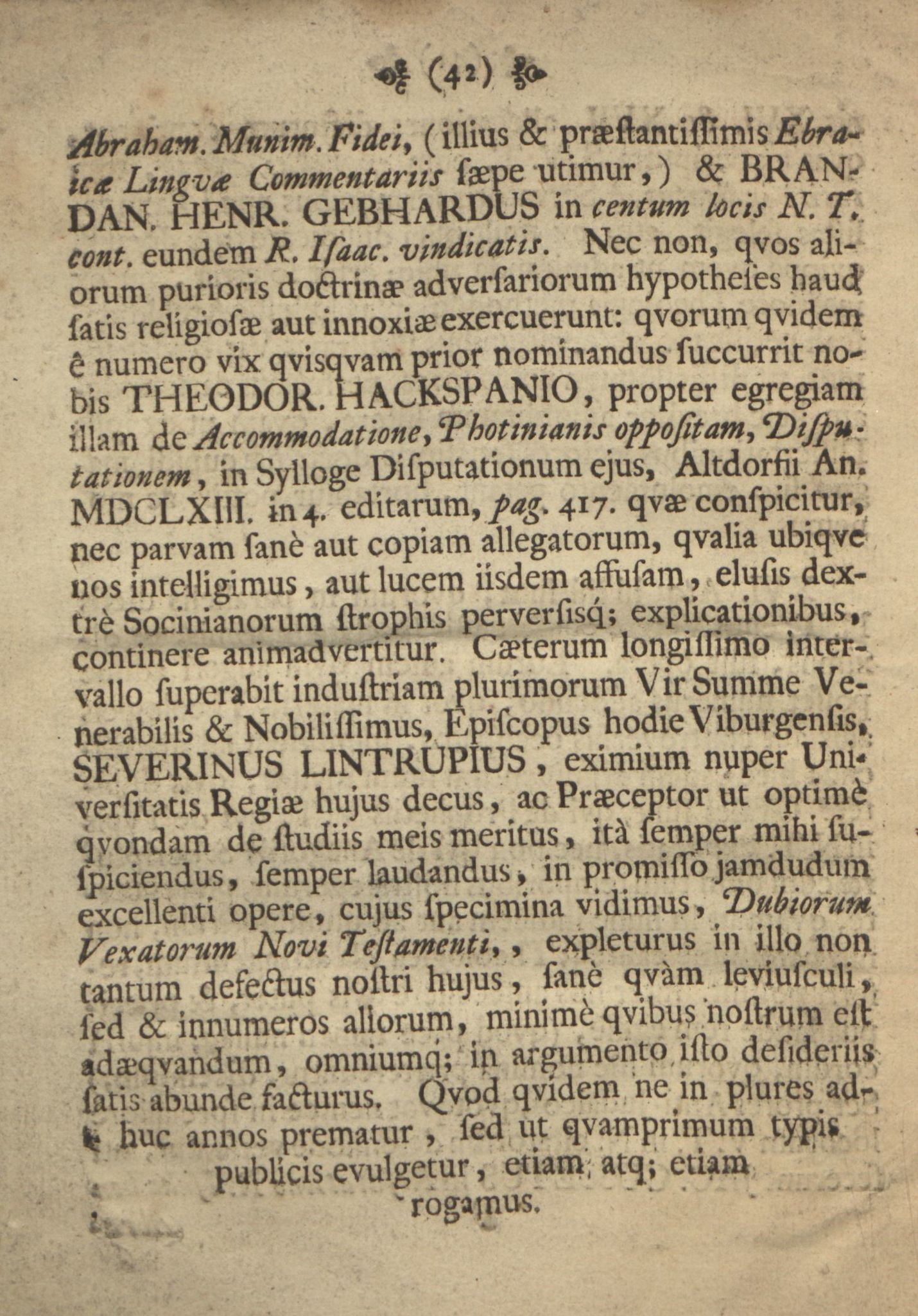 Rikard Berge, TEMU/TGM-A-1003/F/L0017/0045: 551-599 / 595 Tationum de Veteris Testamenti versionis græcæ in novo Testamento allegatione prima fen præliminaris, 1852, p. 42