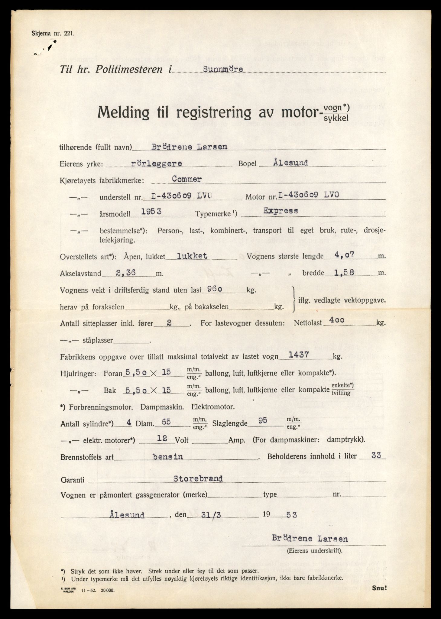 Møre og Romsdal vegkontor - Ålesund trafikkstasjon, AV/SAT-A-4099/F/Fe/L0034: Registreringskort for kjøretøy T 12500 - T 12652, 1927-1998, p. 532