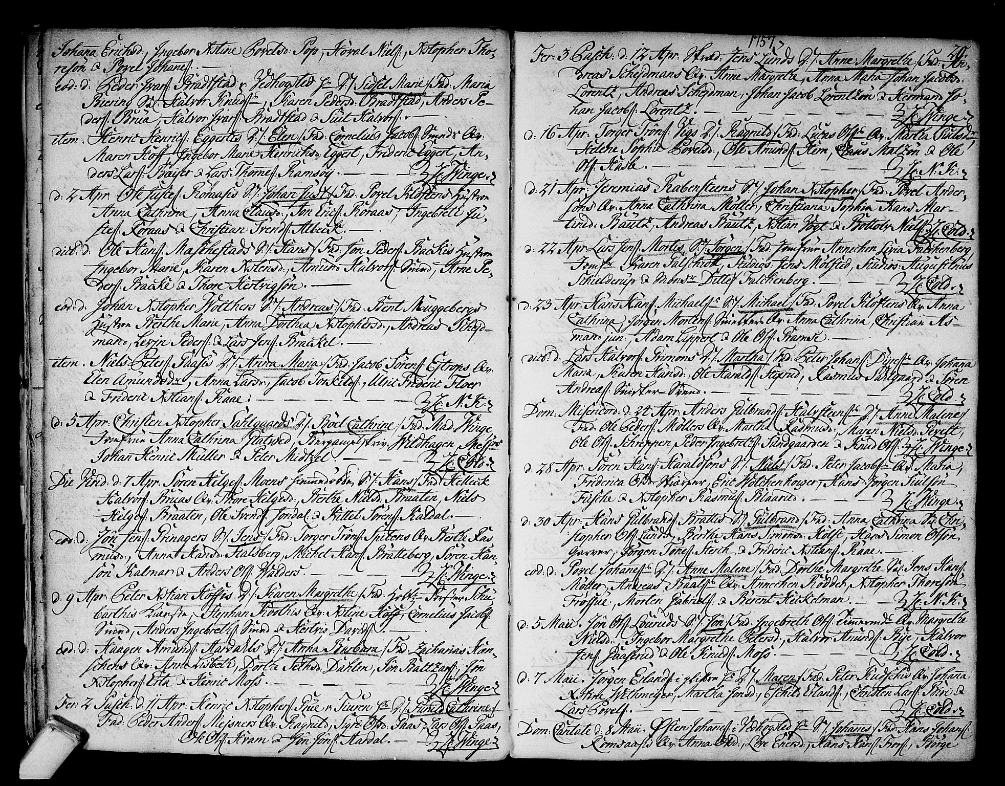 Kongsberg kirkebøker, SAKO/A-22/F/Fa/L0004: Parish register (official) no. I 4, 1756-1768, p. 20