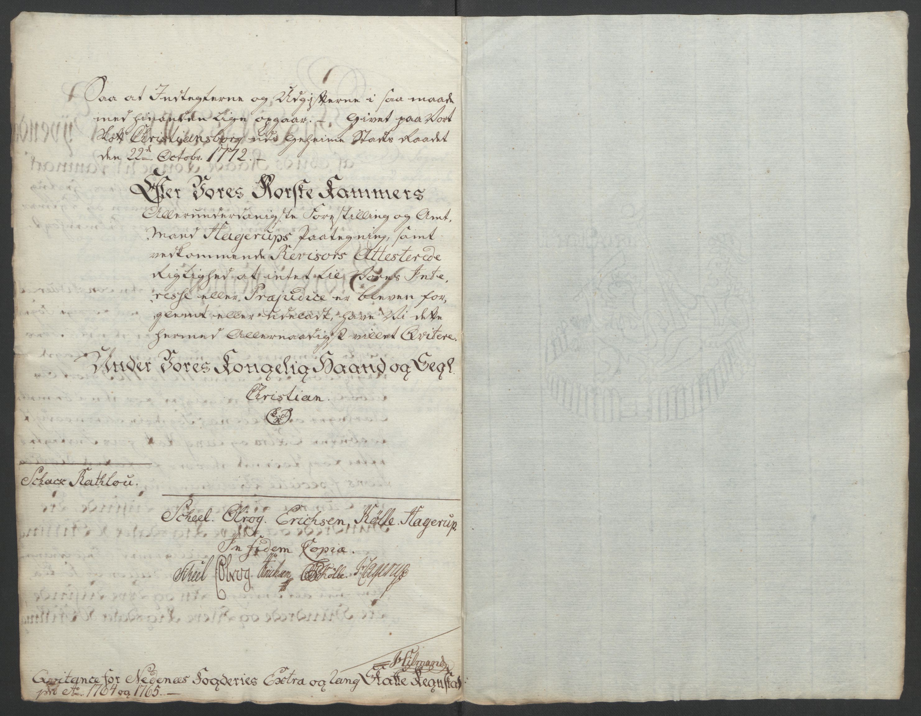 Rentekammeret inntil 1814, Reviderte regnskaper, Fogderegnskap, AV/RA-EA-4092/R39/L2424: Ekstraskatten Nedenes, 1762-1767, p. 134