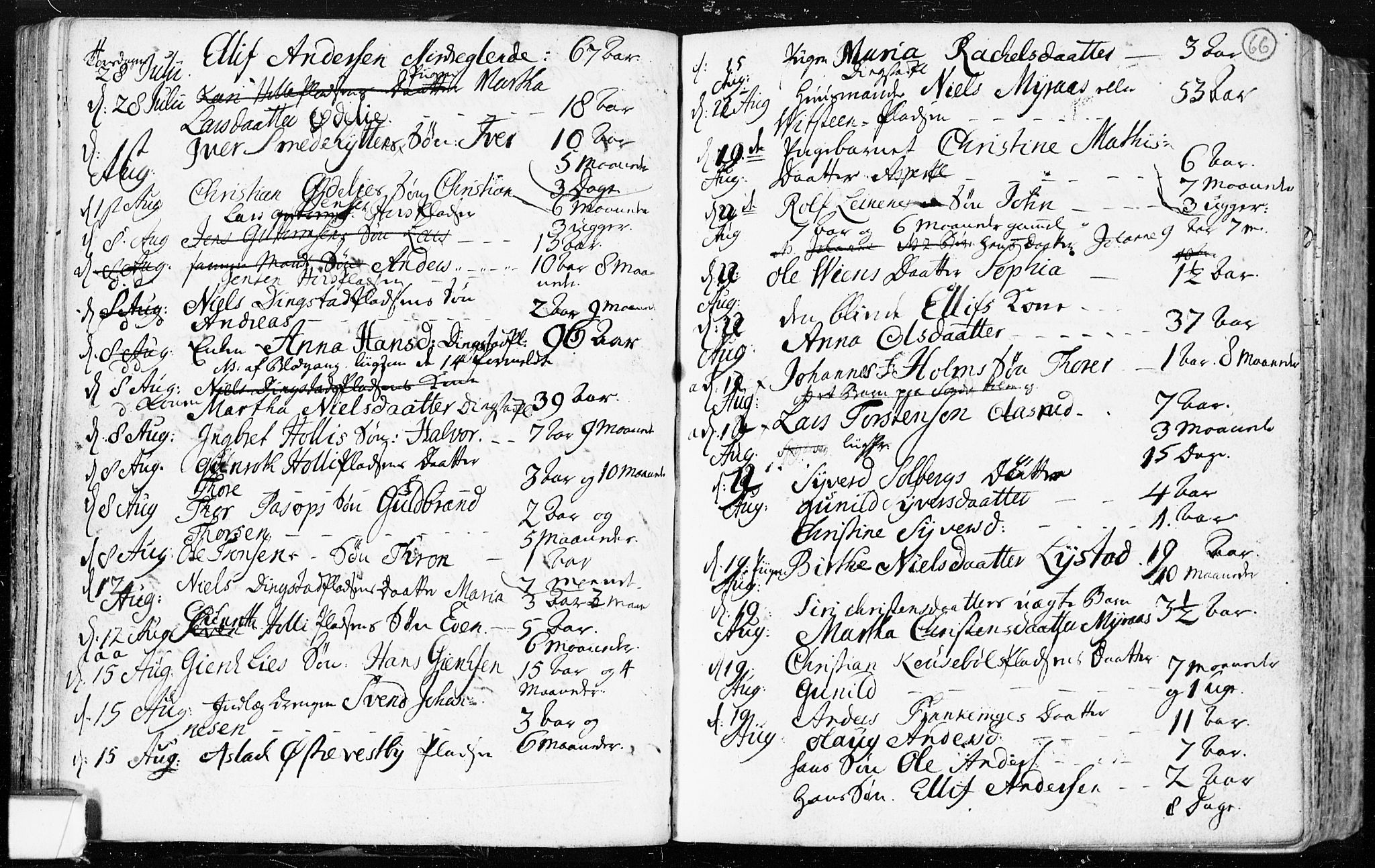 Spydeberg prestekontor Kirkebøker, AV/SAO-A-10924/F/Fa/L0002: Parish register (official) no. I 2, 1739-1780, p. 66