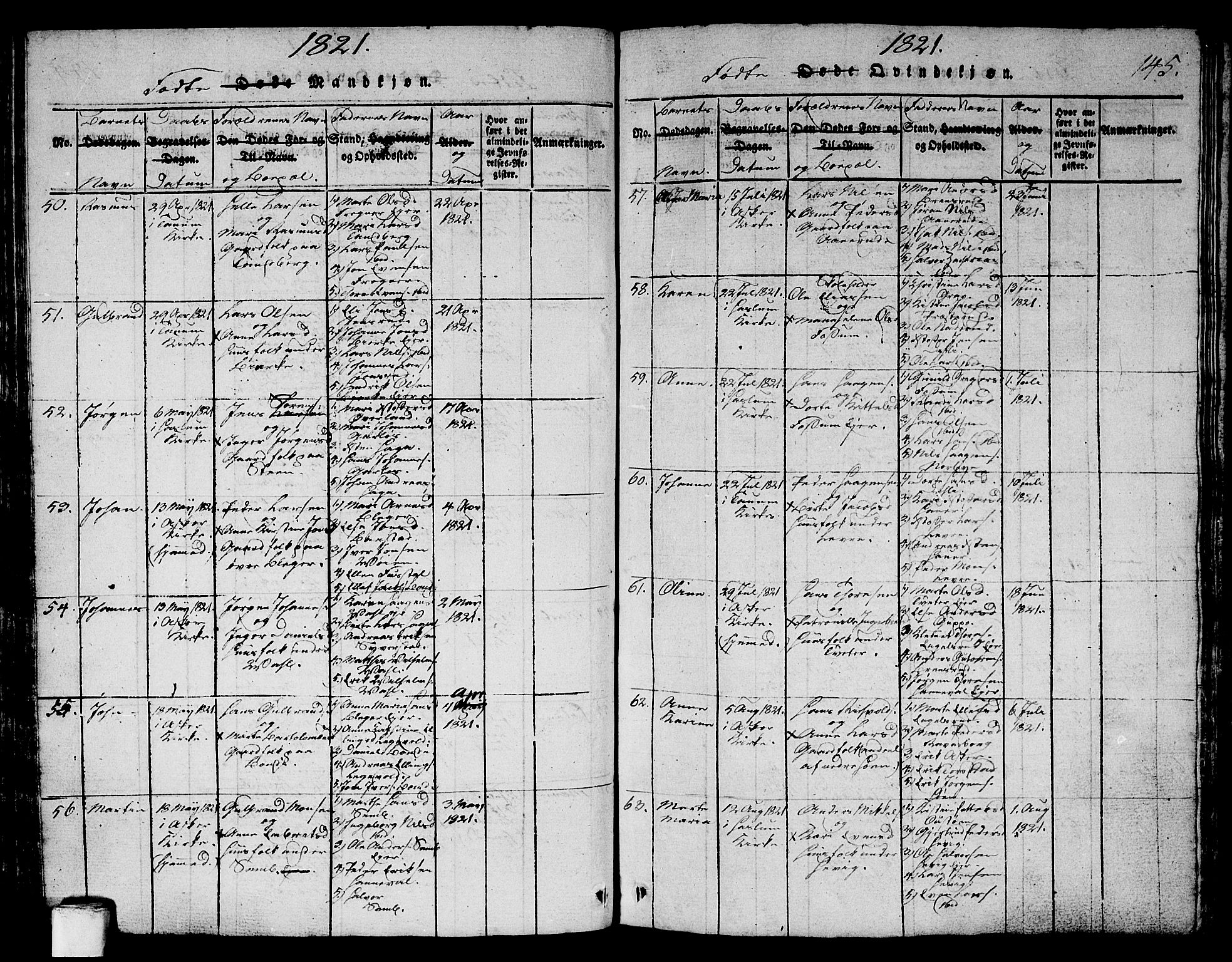 Asker prestekontor Kirkebøker, AV/SAO-A-10256a/G/Ga/L0001: Parish register (copy) no. I 1, 1814-1830, p. 145