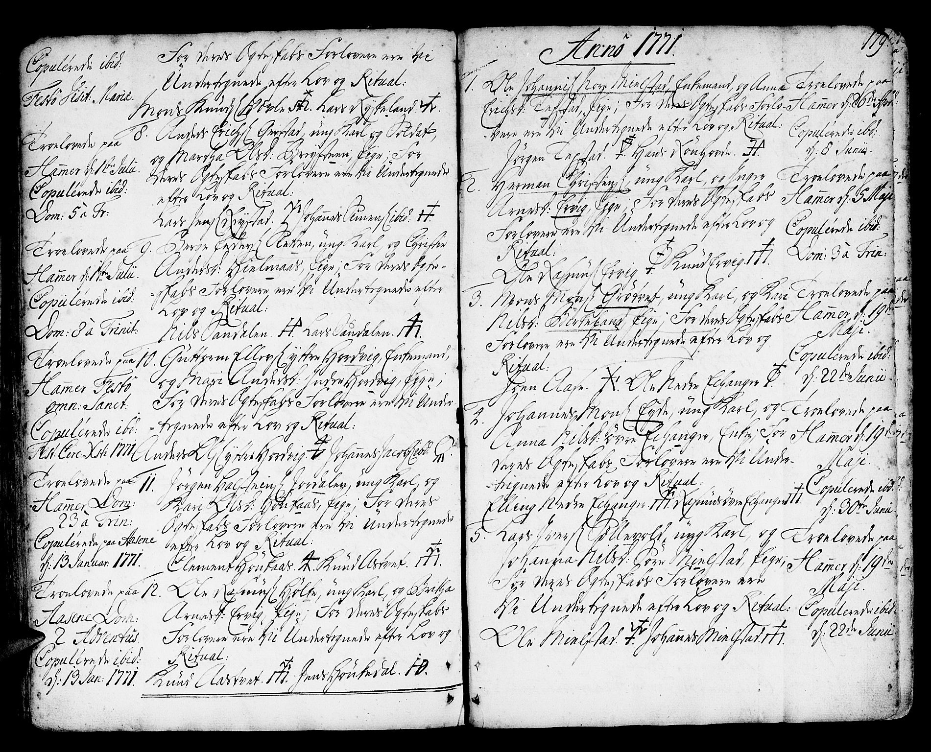 Hamre sokneprestembete, SAB/A-75501/H/Ha/Haa/Haaa/L0007: Parish register (official) no. A 7, 1762-1777, p. 179