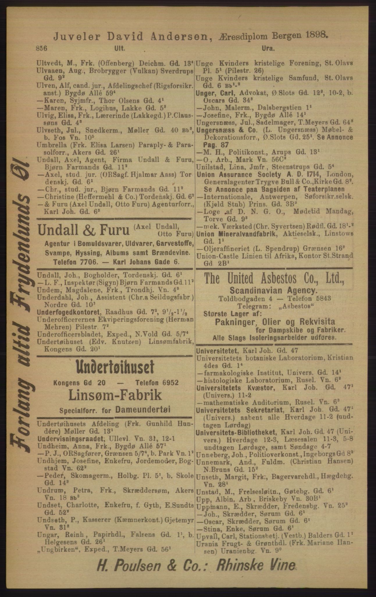 Kristiania/Oslo adressebok, PUBL/-, 1906, p. 856