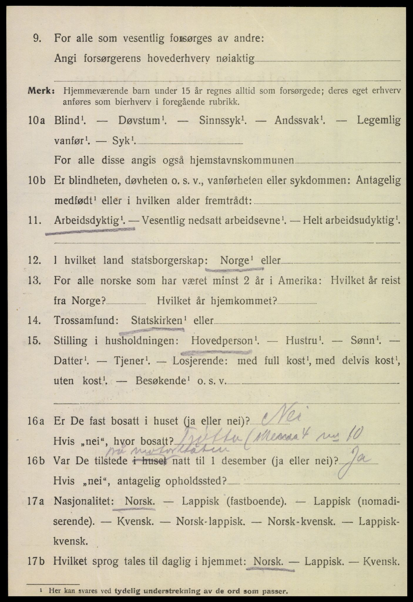 SAT, 1920 census for Tjøtta, 1920, p. 3908