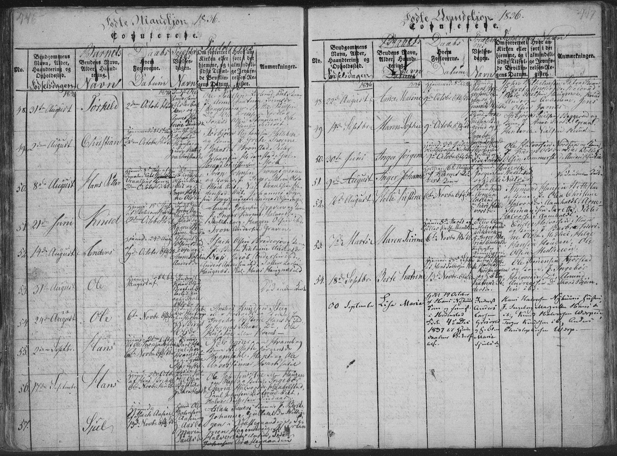 Sandsvær kirkebøker, SAKO/A-244/F/Fa/L0004: Parish register (official) no. I 4, 1817-1839, p. 446-447