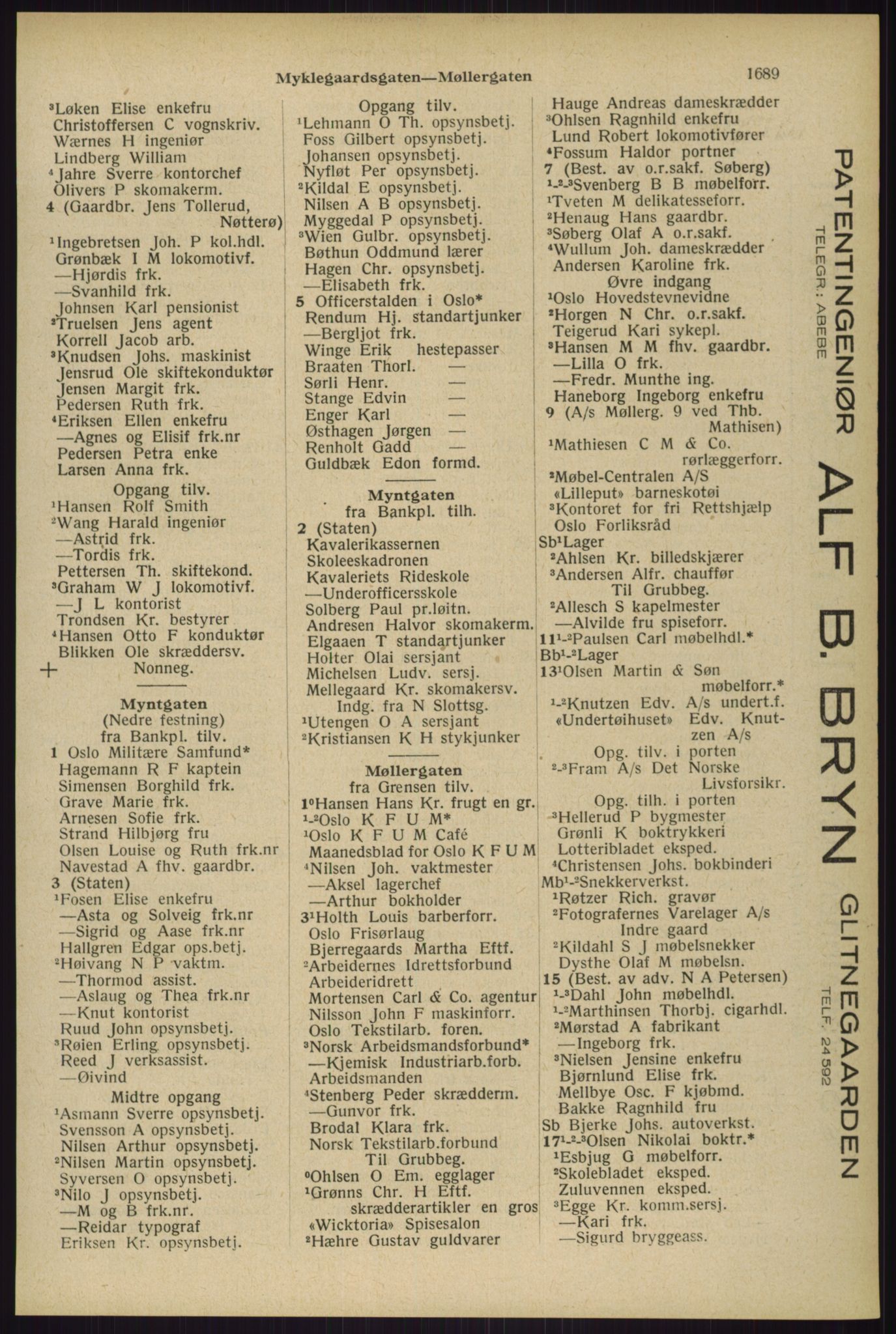 Kristiania/Oslo adressebok, PUBL/-, 1929, p. 1689