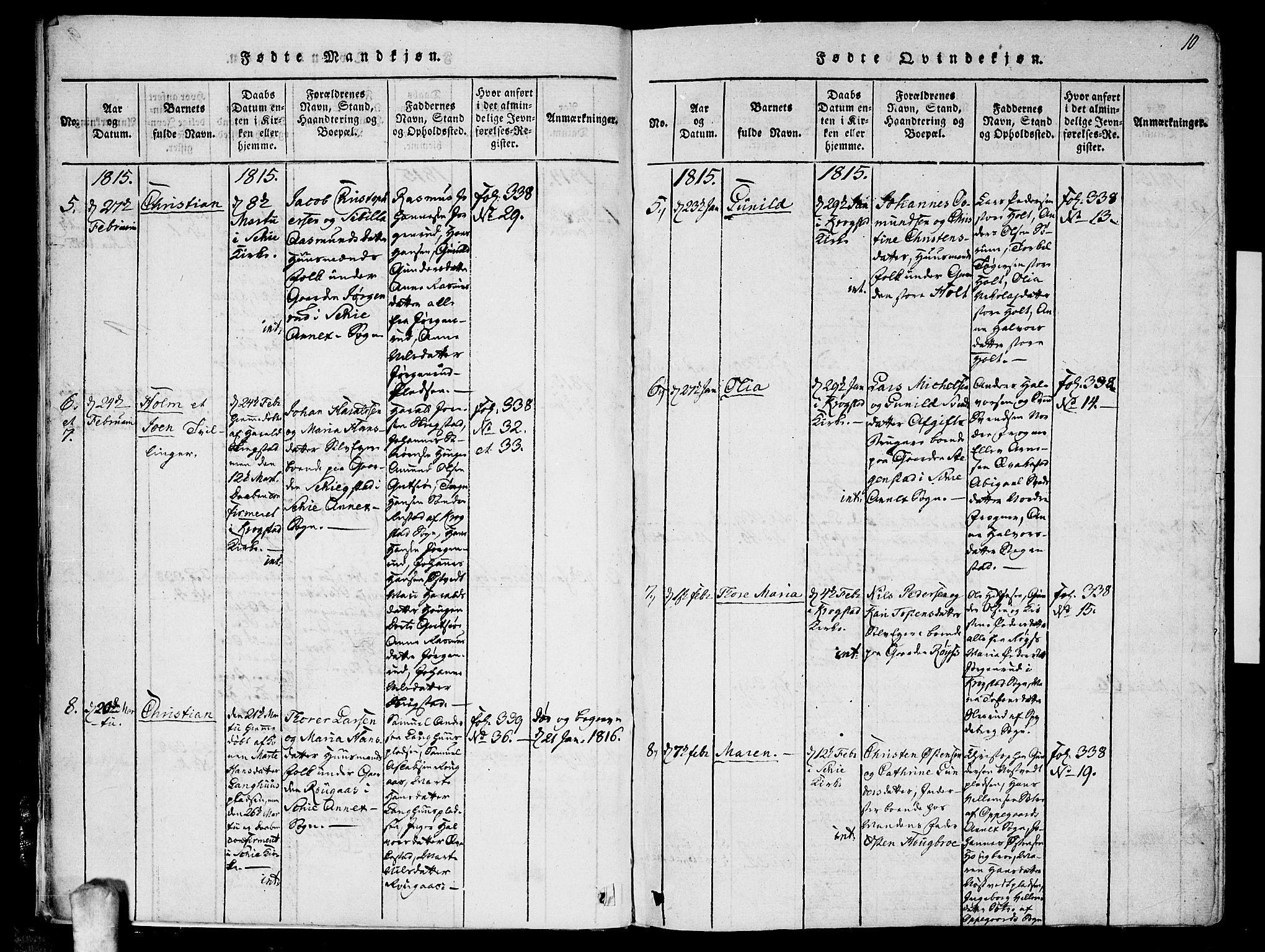 Kråkstad prestekontor Kirkebøker, AV/SAO-A-10125a/F/Fa/L0003: Parish register (official) no. I 3, 1813-1824, p. 10