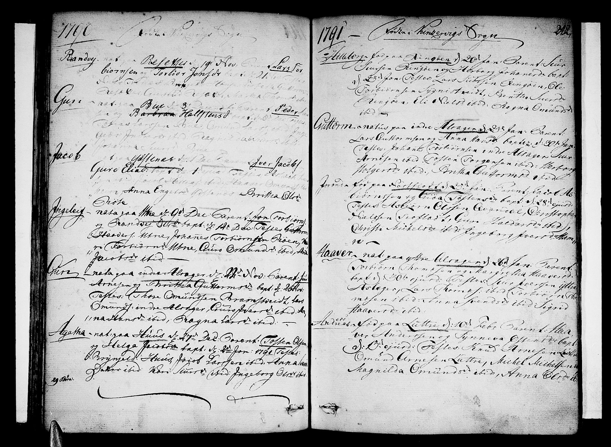 Ullensvang sokneprestembete, AV/SAB-A-78701/H/Haa: Parish register (official) no. A 7 /2, 1788-1804, p. 241-242