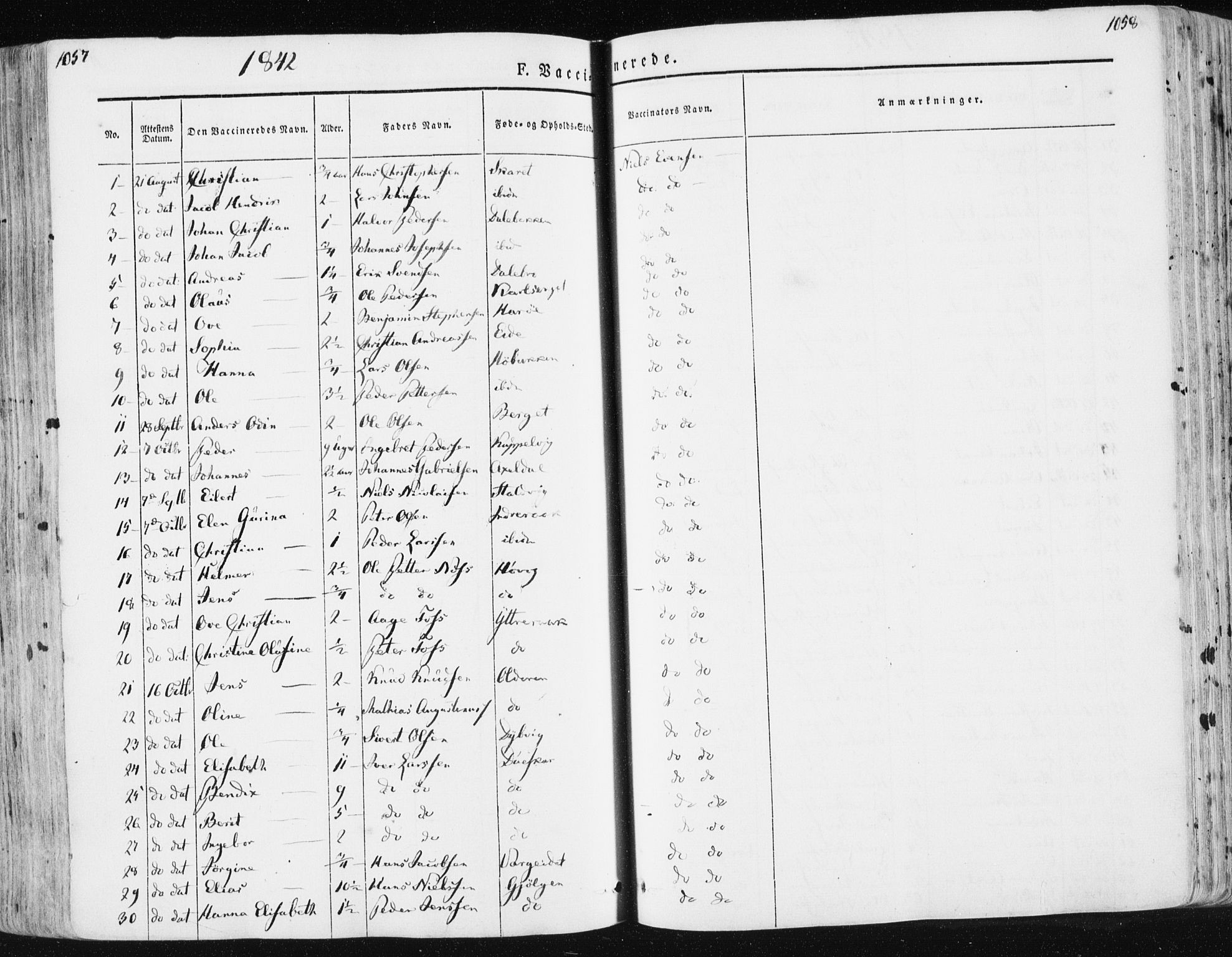 Ministerialprotokoller, klokkerbøker og fødselsregistre - Sør-Trøndelag, SAT/A-1456/659/L0736: Parish register (official) no. 659A06, 1842-1856, p. 1057-1058