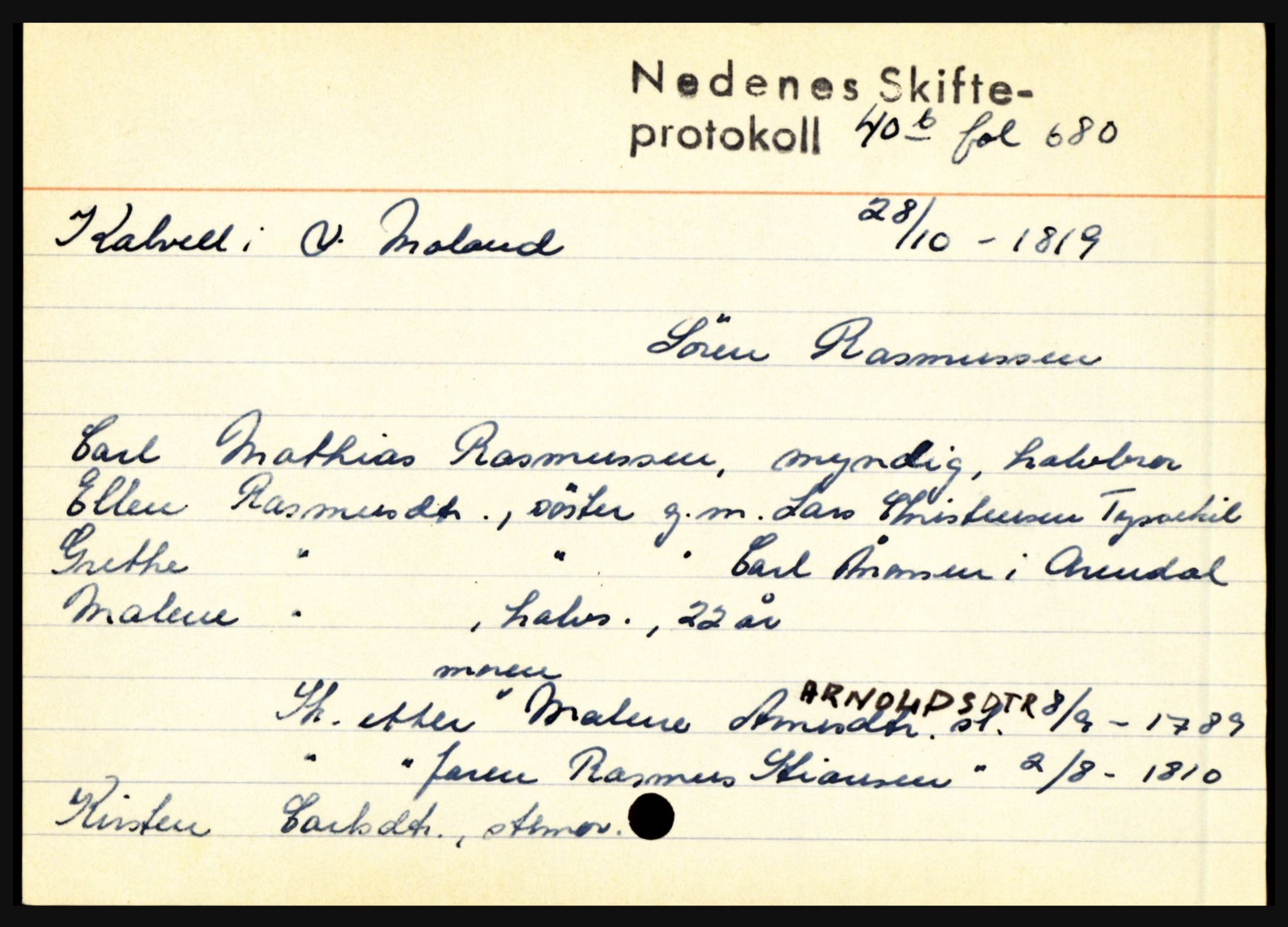 Nedenes sorenskriveri før 1824, AV/SAK-1221-0007/H, p. 14493