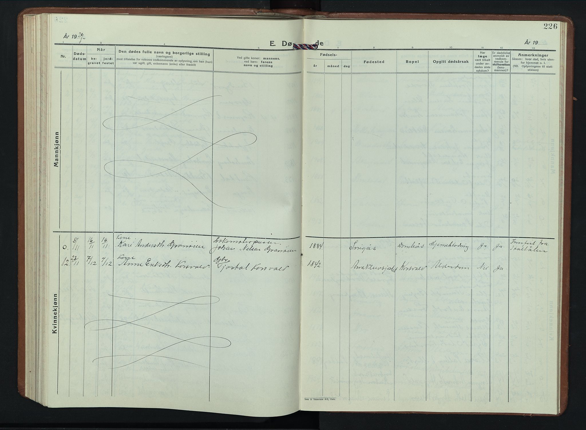 Dovre prestekontor, AV/SAH-PREST-066/H/Ha/Hab/L0004: Parish register (copy) no. 4, 1926-1949, p. 226