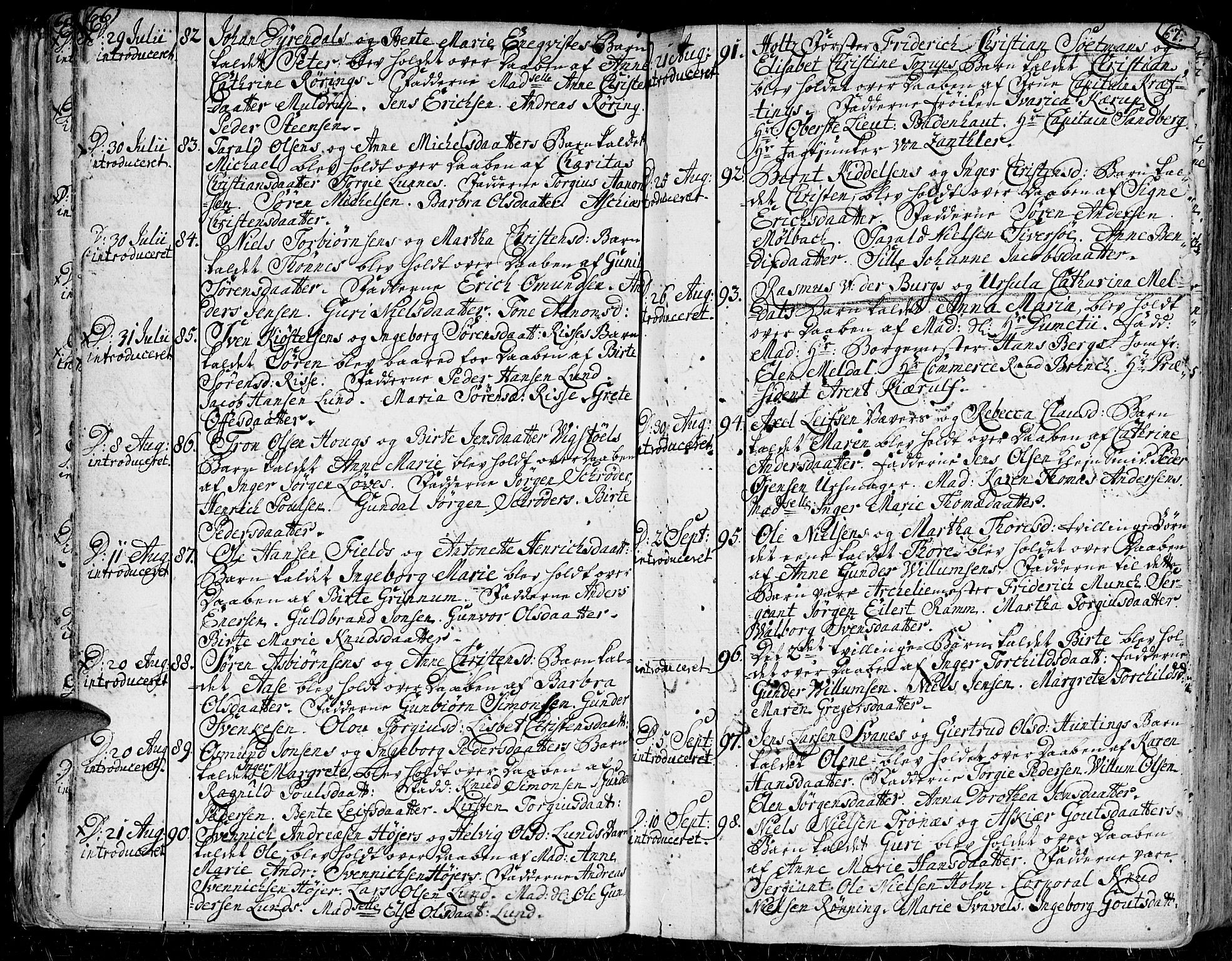 Kristiansand domprosti, AV/SAK-1112-0006/F/Fa/L0001: Parish register (official) no. A 1, 1734-1793, p. 66-67