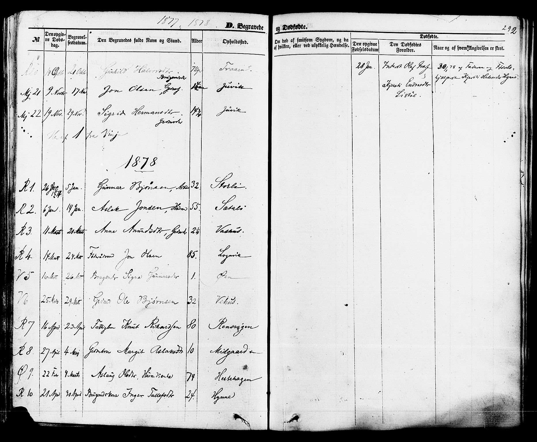Rauland kirkebøker, SAKO/A-292/F/Fa/L0003: Parish register (official) no. 3, 1859-1886, p. 292