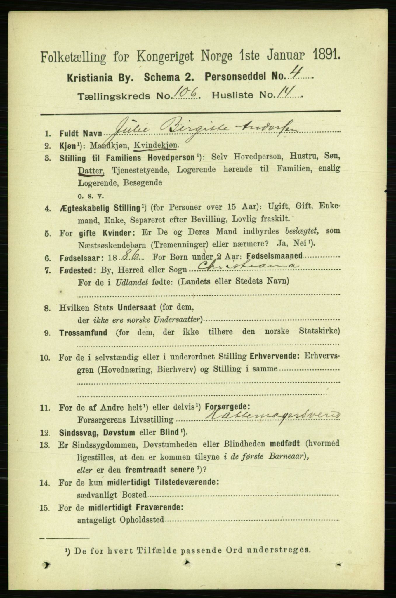 RA, 1891 census for 0301 Kristiania, 1891, p. 54228