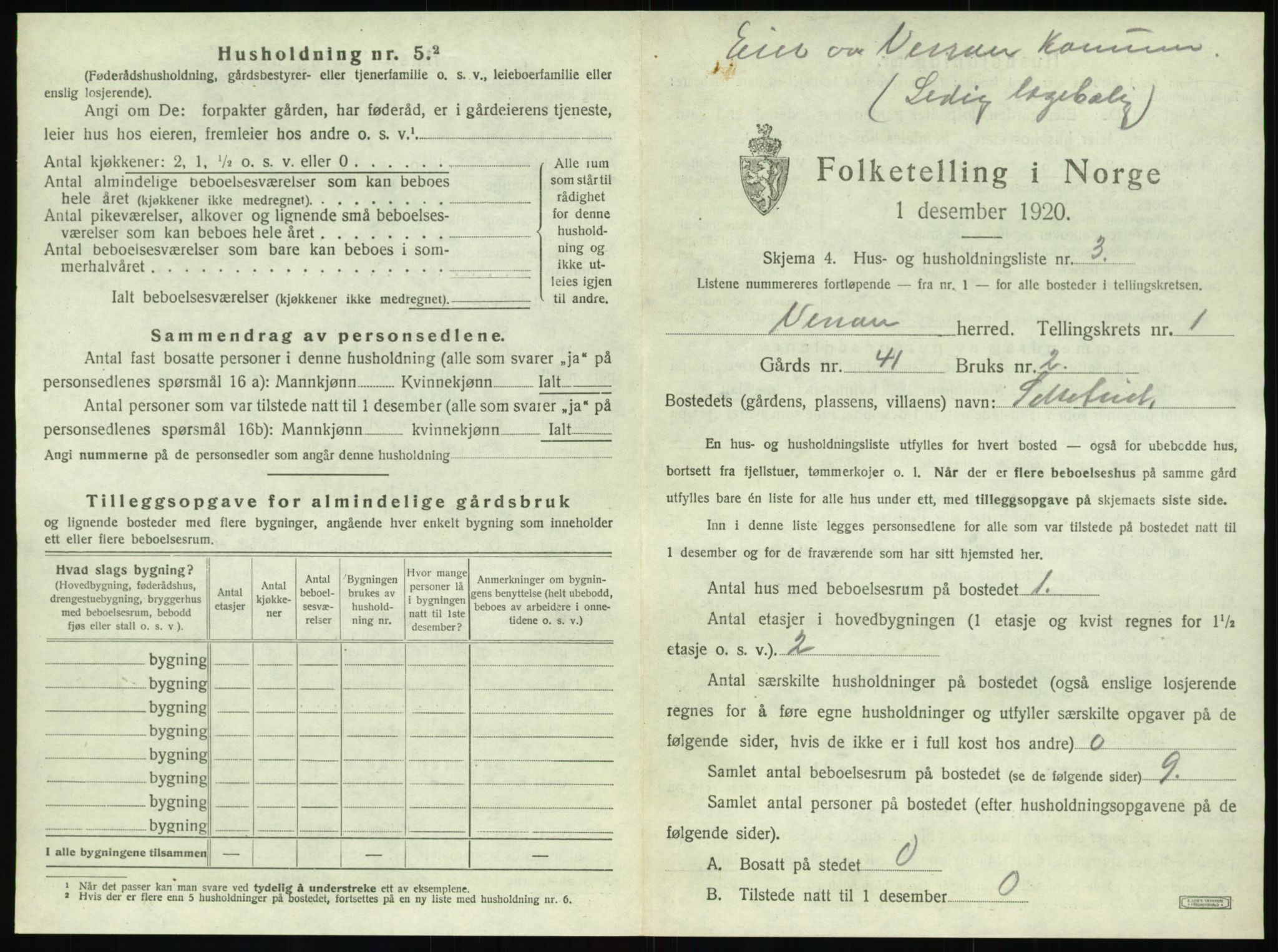 SAT, 1920 census for Verran, 1920, p. 44