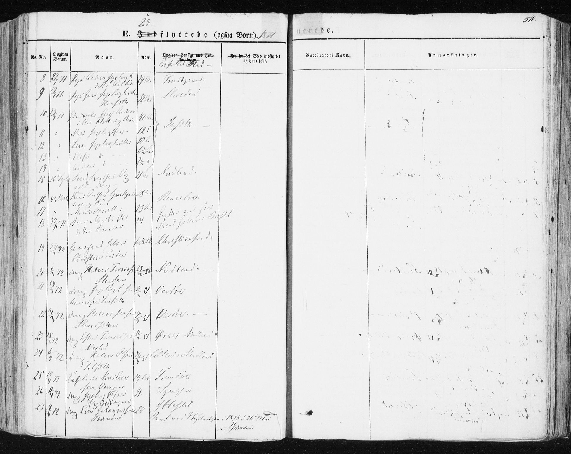 Ministerialprotokoller, klokkerbøker og fødselsregistre - Sør-Trøndelag, SAT/A-1456/678/L0899: Parish register (official) no. 678A08, 1848-1872, p. 510