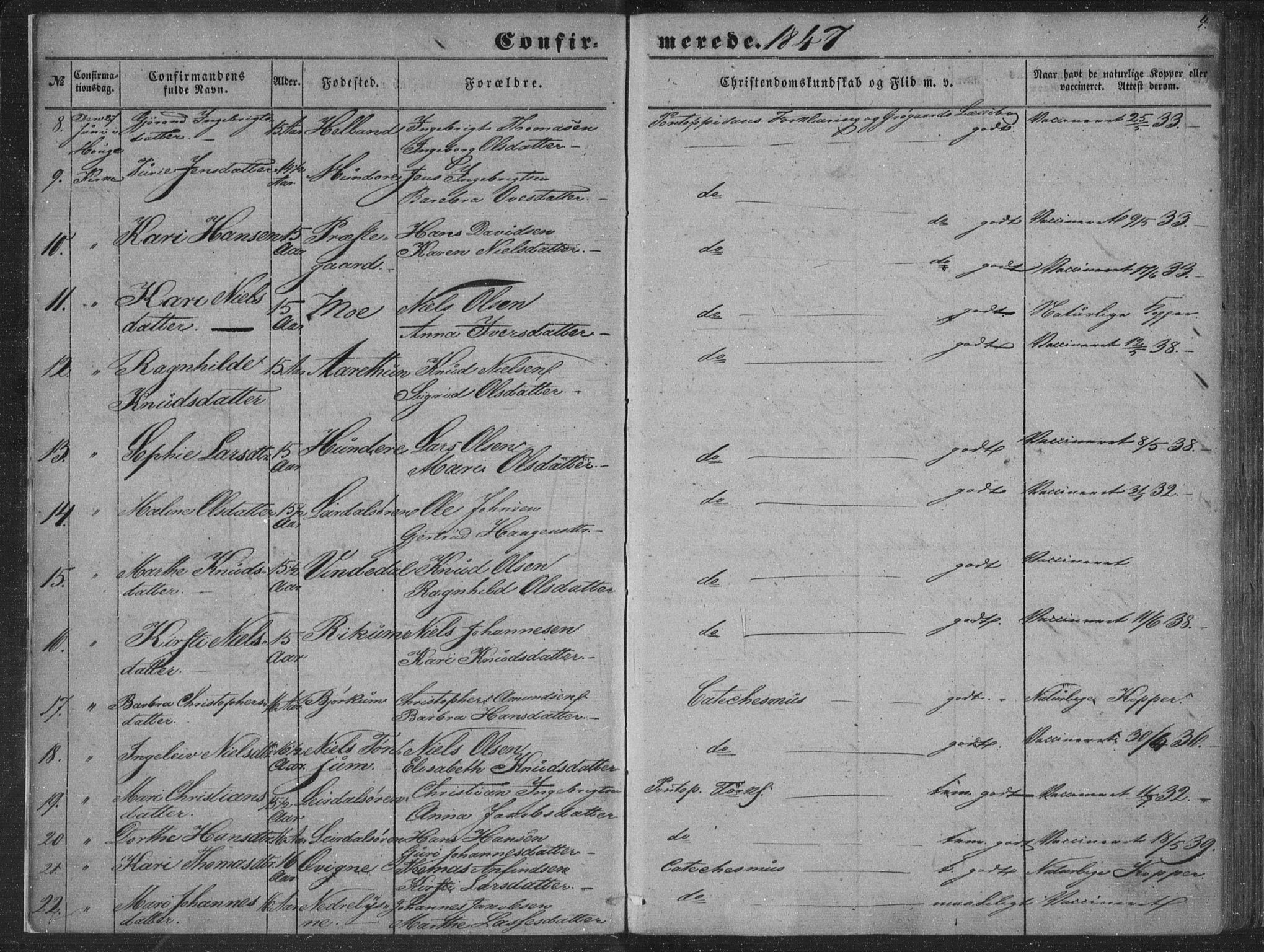 Lærdal sokneprestembete, AV/SAB-A-81201: Parish register (official) no. A 13, 1847-1864, p. 4