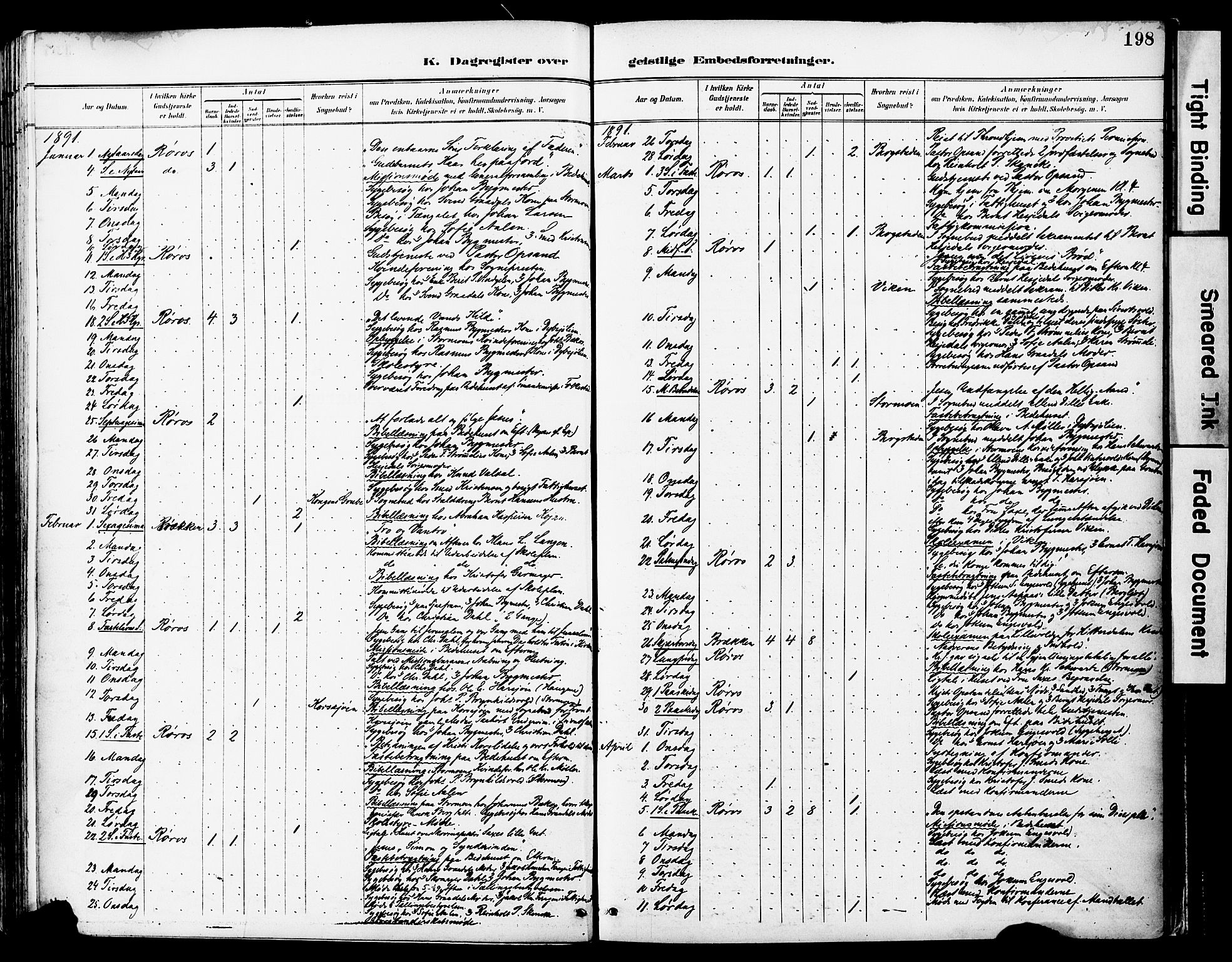 Ministerialprotokoller, klokkerbøker og fødselsregistre - Sør-Trøndelag, AV/SAT-A-1456/681/L0935: Parish register (official) no. 681A13, 1890-1898, p. 198