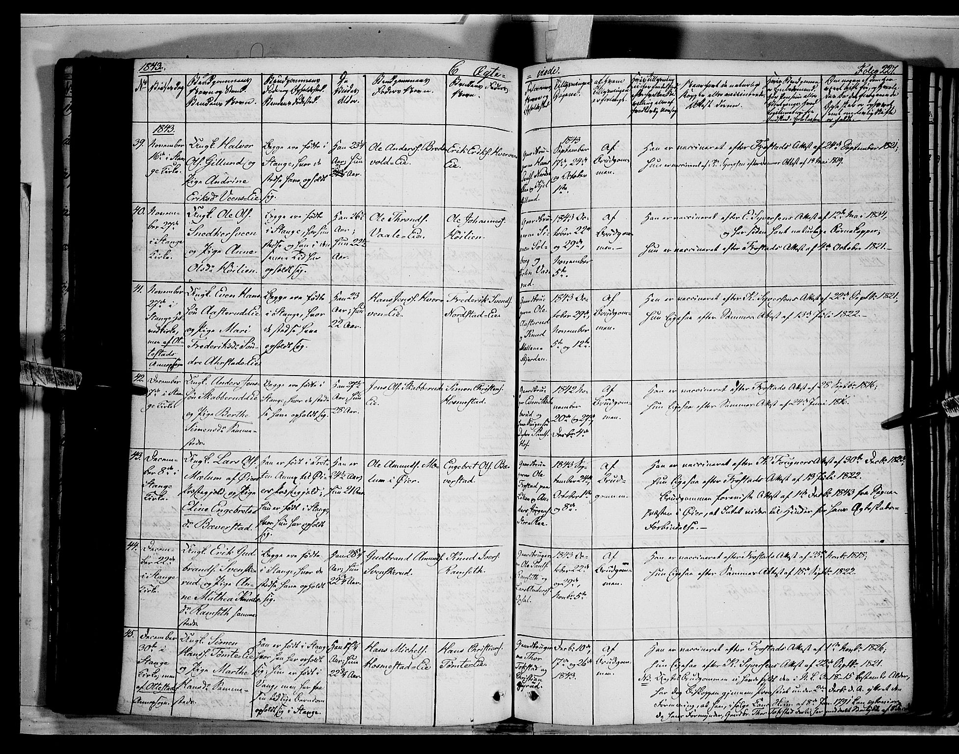 Stange prestekontor, SAH/PREST-002/K/L0010: Parish register (official) no. 10, 1835-1845, p. 227