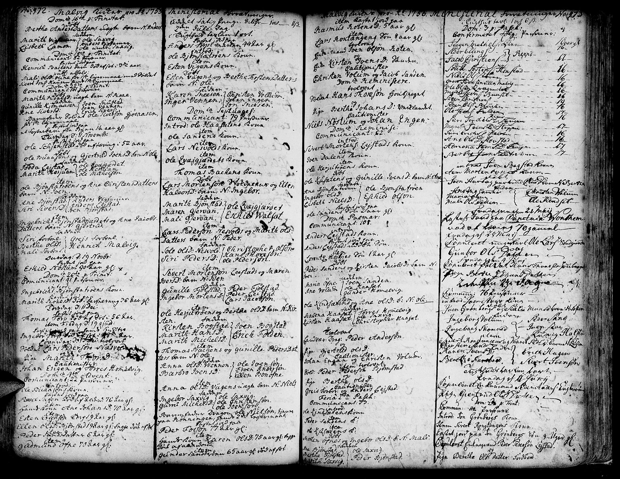 Ministerialprotokoller, klokkerbøker og fødselsregistre - Sør-Trøndelag, SAT/A-1456/606/L0277: Parish register (official) no. 606A01 /3, 1727-1780, p. 472-473