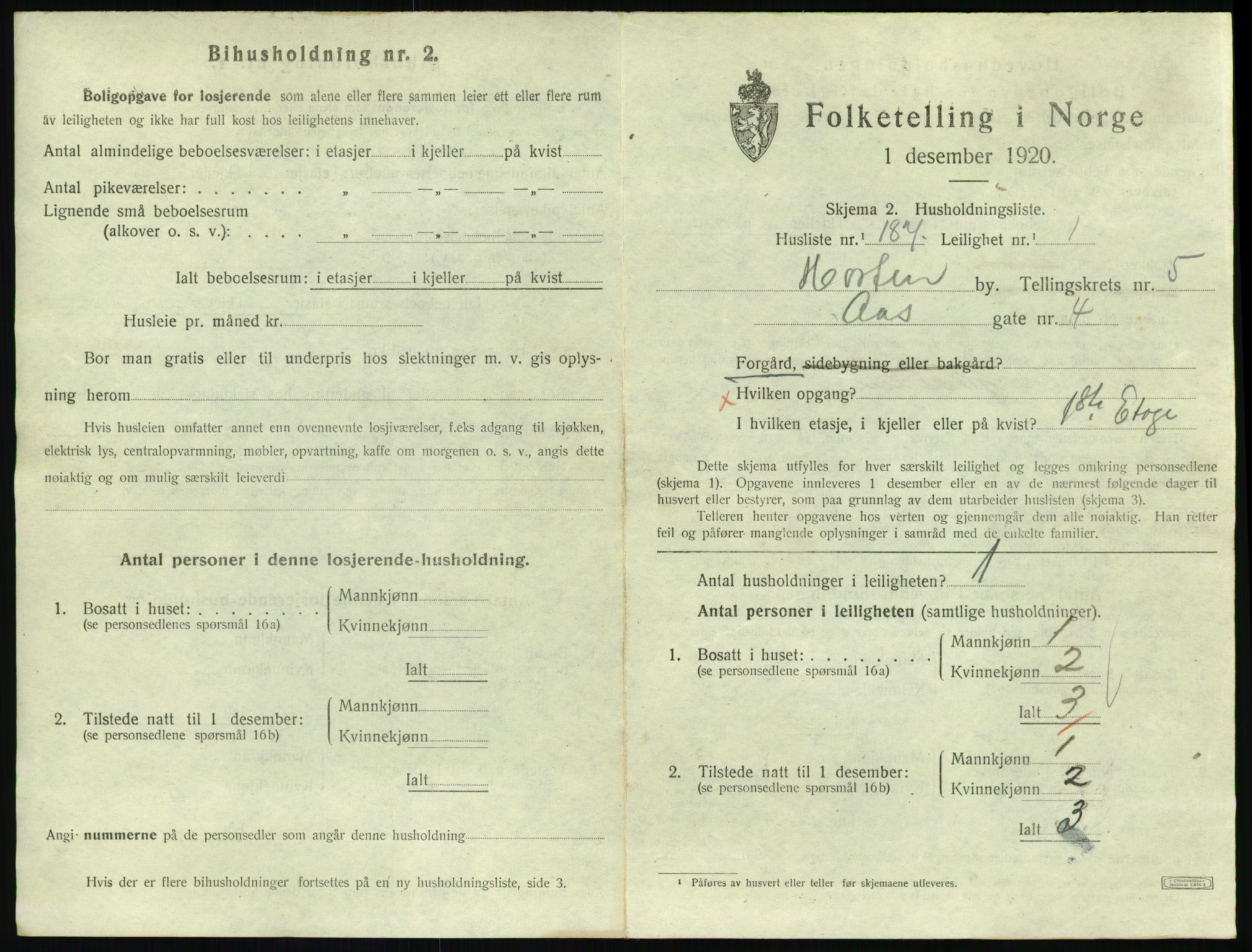 SAKO, 1920 census for Horten, 1920, p. 6297