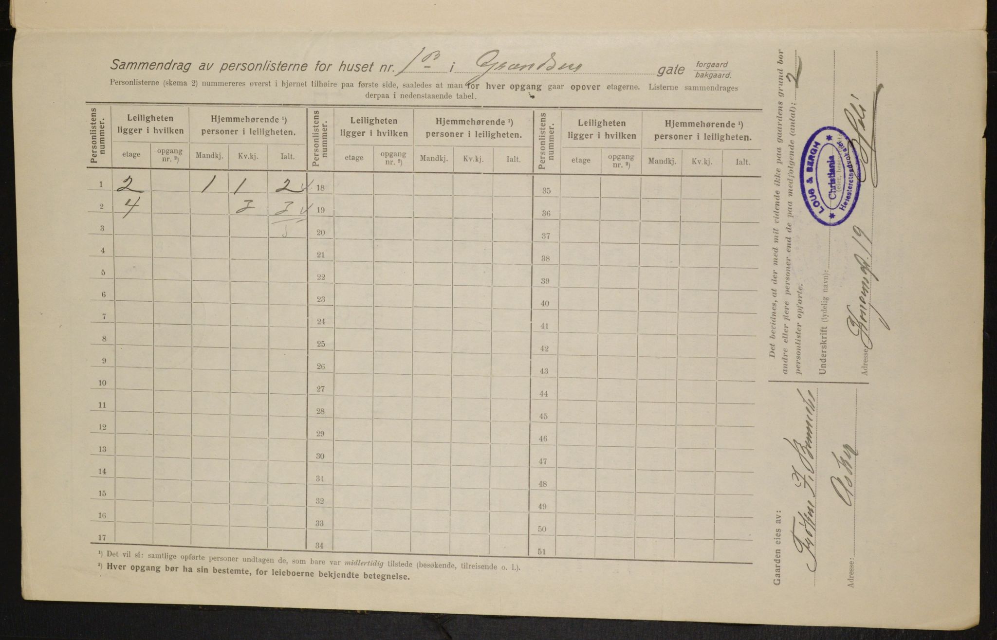 OBA, Municipal Census 1916 for Kristiania, 1916, p. 30273