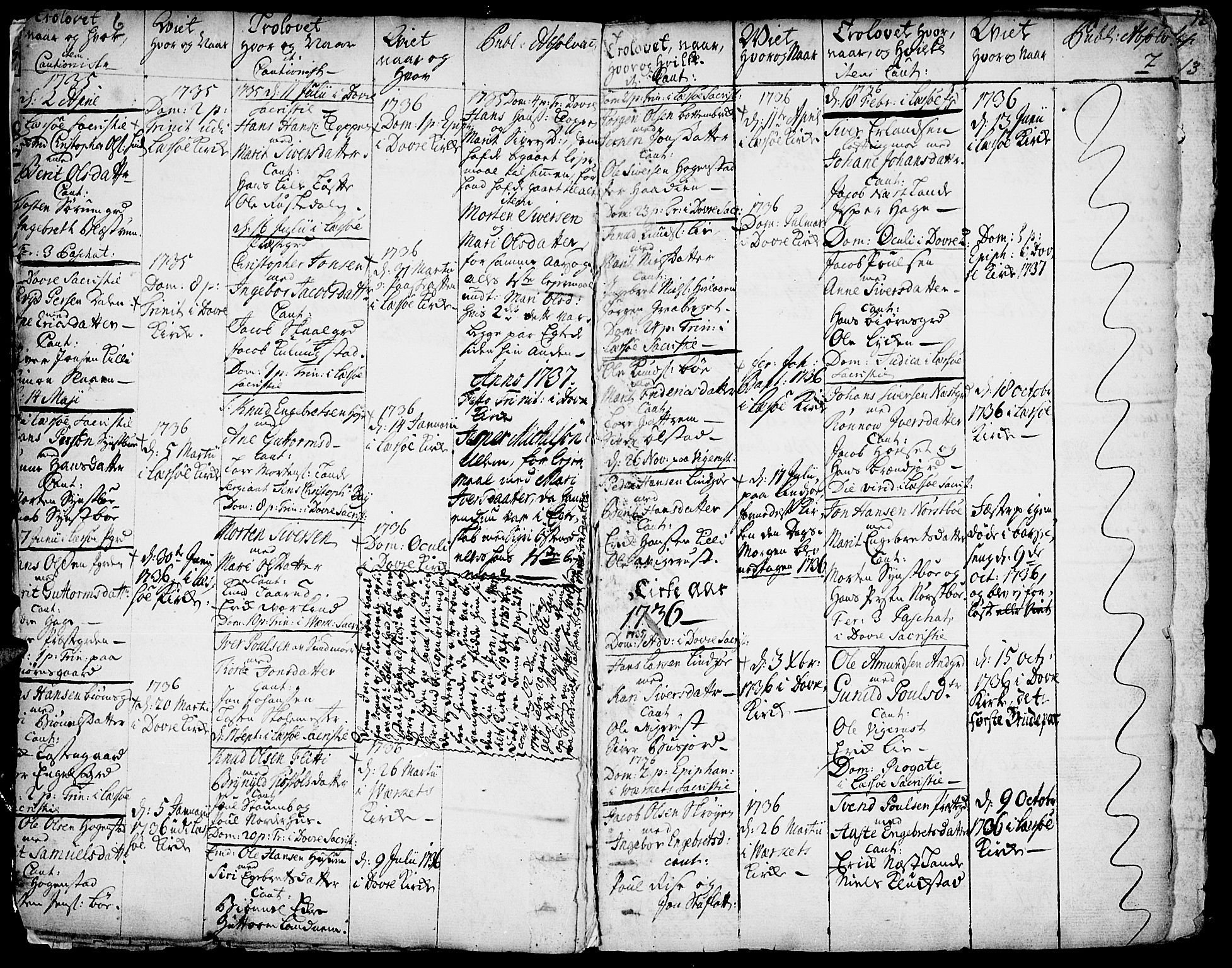 Lesja prestekontor, SAH/PREST-068/H/Ha/Haa/L0002: Parish register (official) no. 2, 1732-1776, p. 6-7