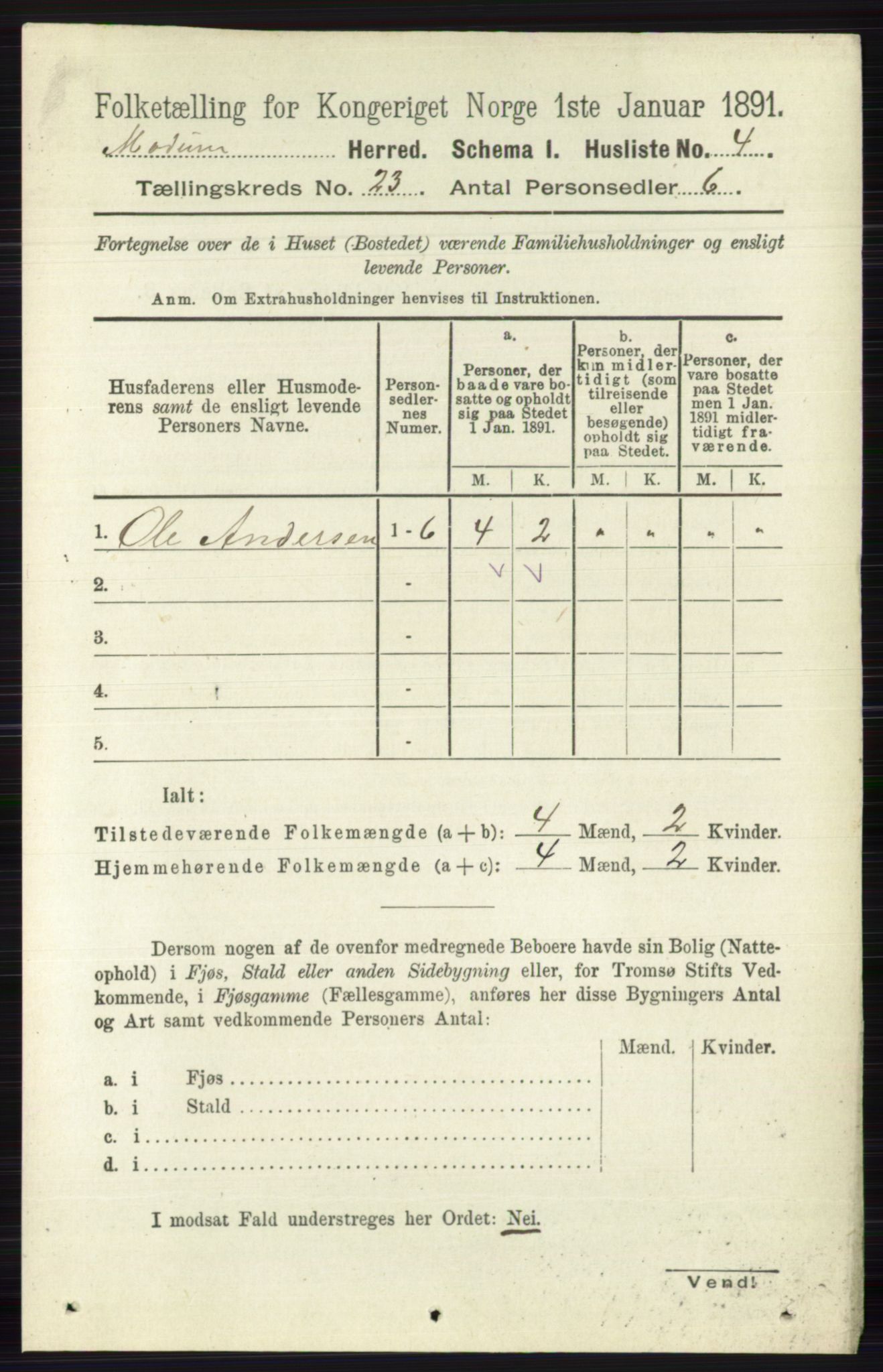 RA, 1891 census for 0623 Modum, 1891, p. 8671