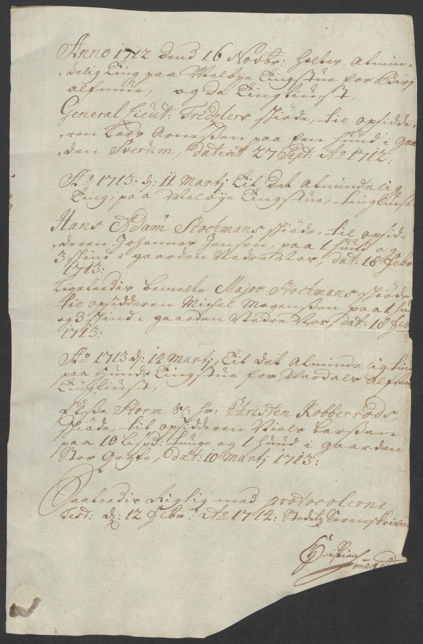 Rentekammeret inntil 1814, Reviderte regnskaper, Fogderegnskap, AV/RA-EA-4092/R18/L1311: Fogderegnskap Hadeland, Toten og Valdres, 1713, p. 243