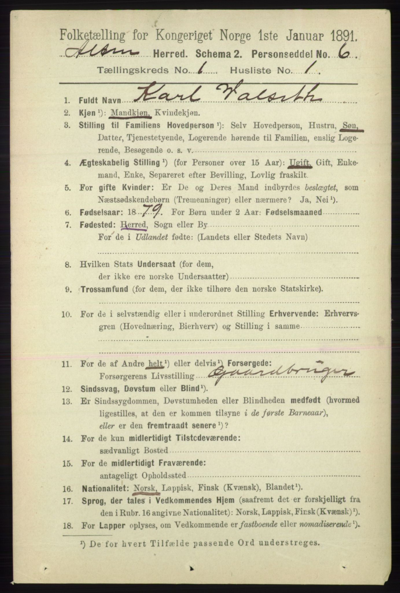 RA, 1891 census for 2012 Alta, 1891, p. 87