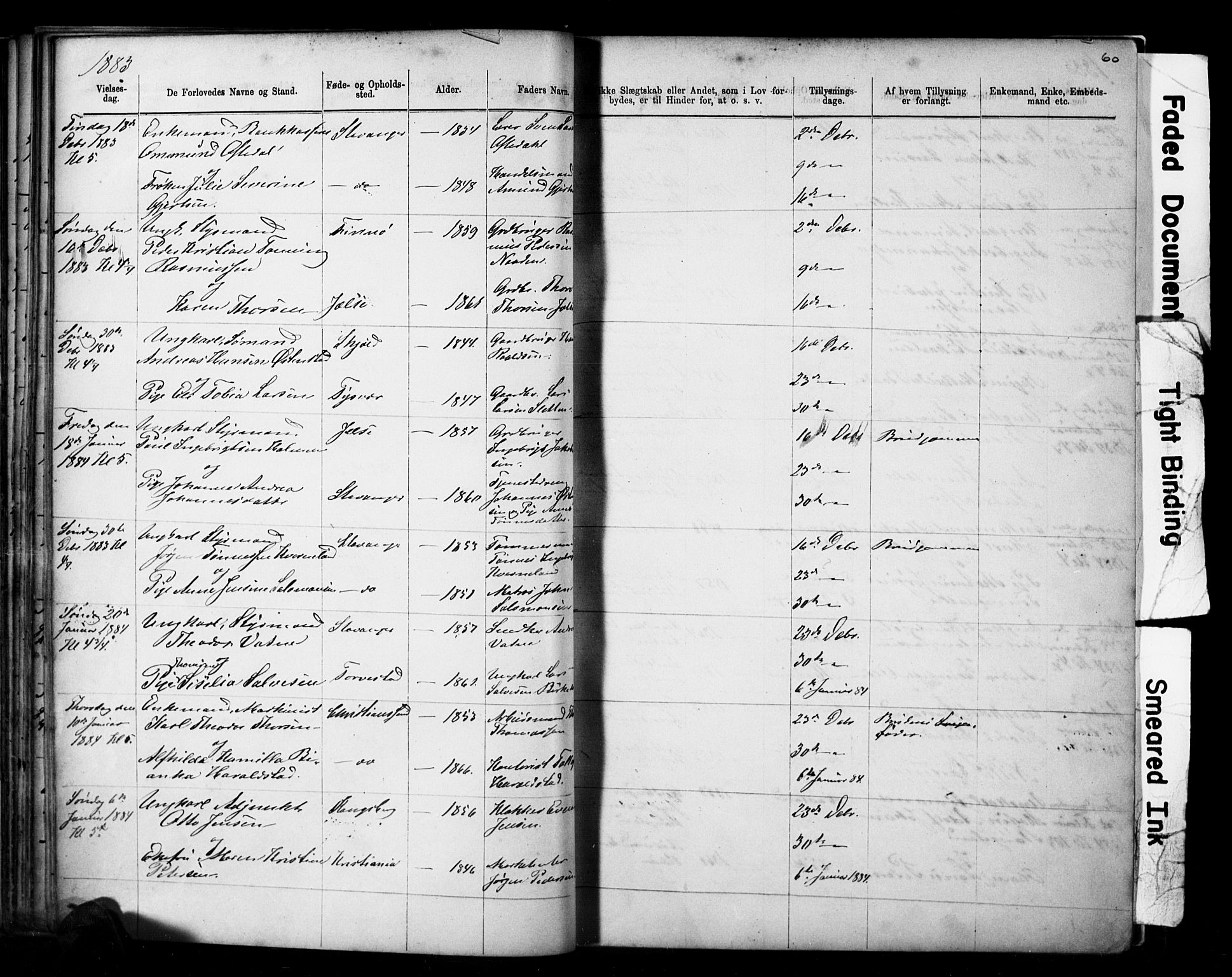 Domkirken sokneprestkontor, SAST/A-101812/001/30/30BB/L0014: Parish register (copy) no. B 14, 1875-1902, p. 60