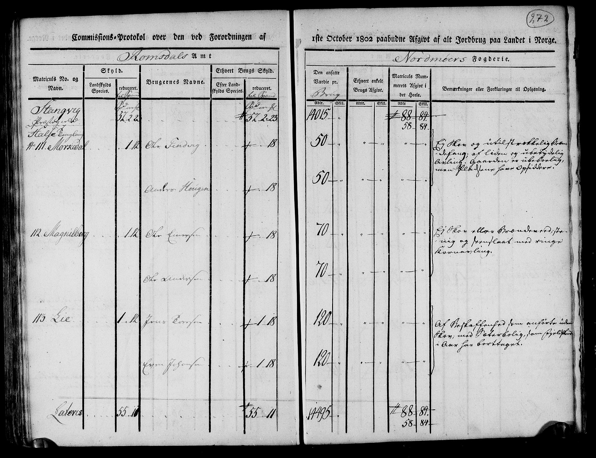 Rentekammeret inntil 1814, Realistisk ordnet avdeling, AV/RA-EA-4070/N/Ne/Nea/L0130: til 0132: Nordmøre fogderi. Kommisjonsprotokoll, 1803, p. 271