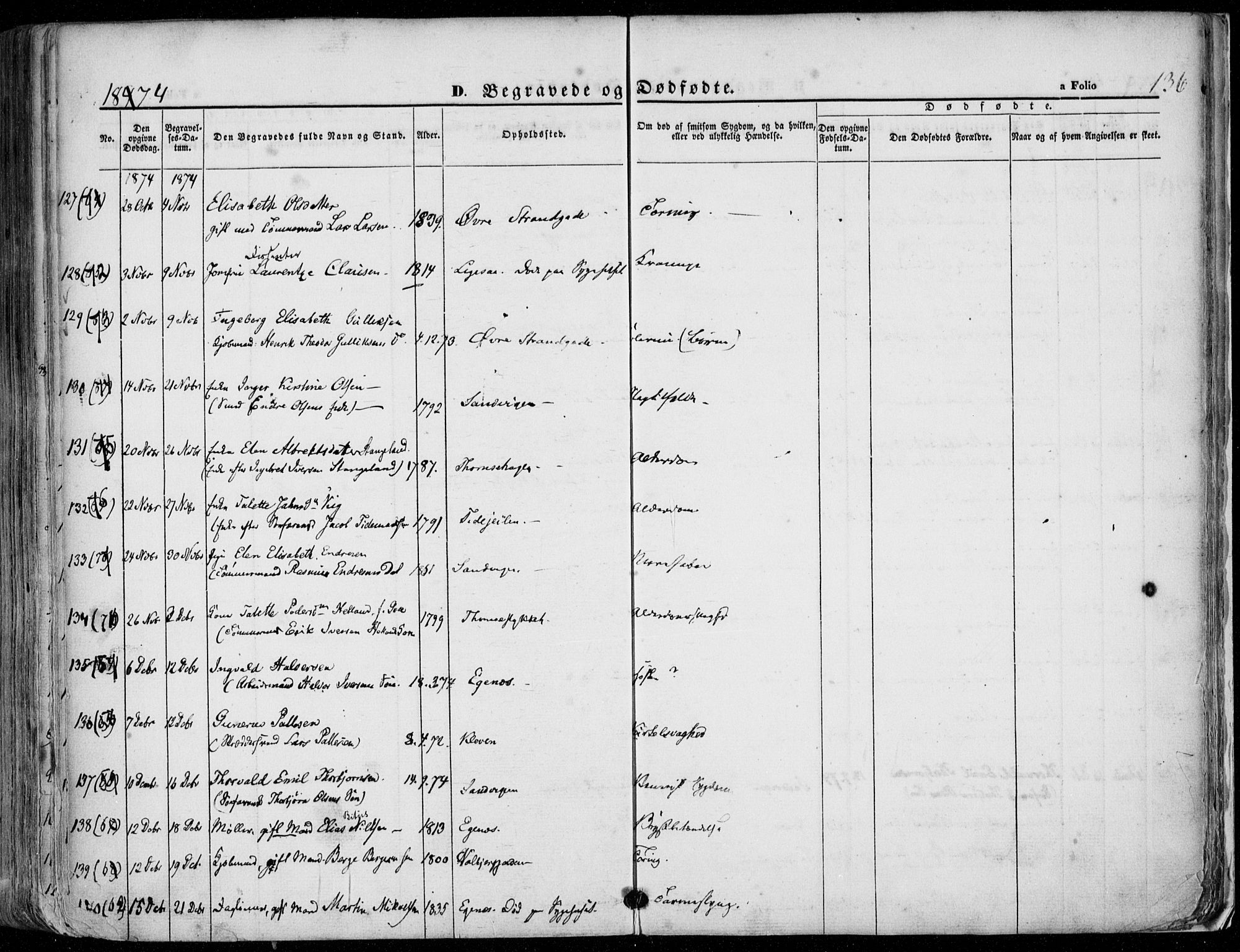 Domkirken sokneprestkontor, SAST/A-101812/001/30/30BA/L0020: Parish register (official) no. A 19, 1858-1877, p. 136