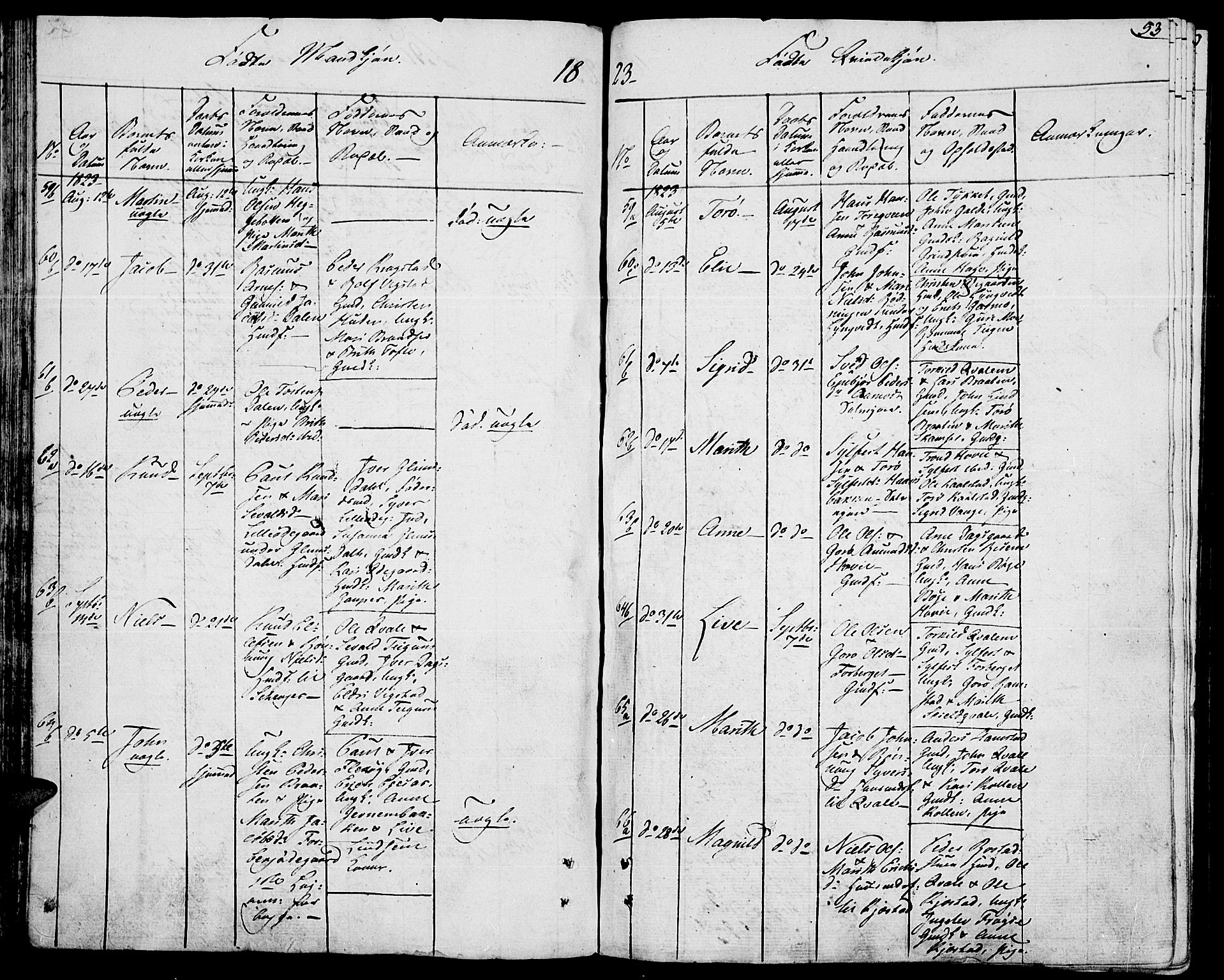 Lom prestekontor, SAH/PREST-070/K/L0003: Parish register (official) no. 3, 1801-1825, p. 53