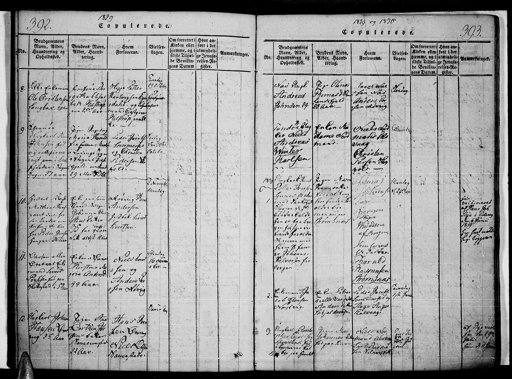 Ministerialprotokoller, klokkerbøker og fødselsregistre - Nordland, AV/SAT-A-1459/859/L0842: Parish register (official) no. 859A02, 1821-1839, p. 392-393