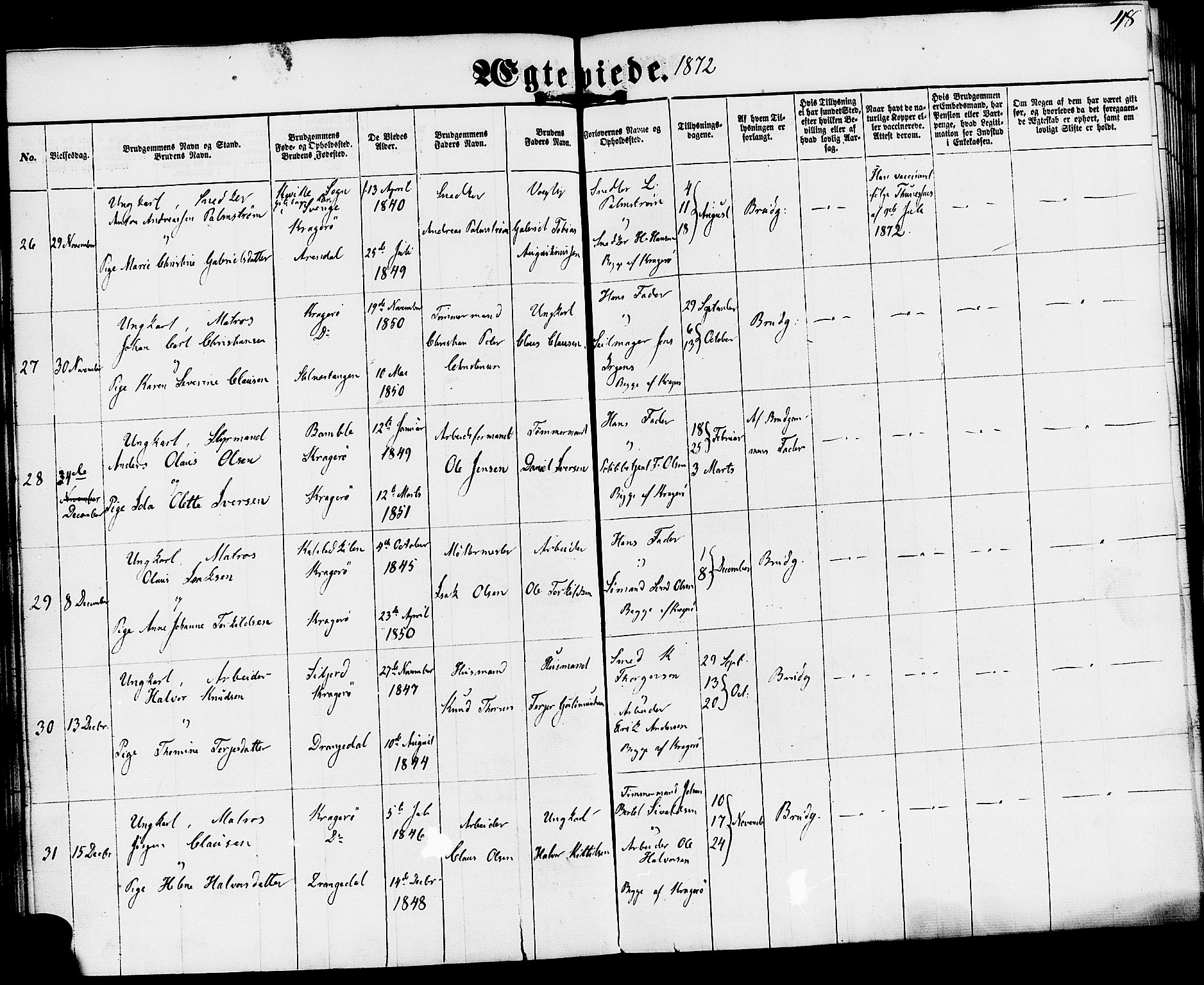 Kragerø kirkebøker, AV/SAKO-A-278/F/Fa/L0009: Parish register (official) no. 9, 1861-1886, p. 48