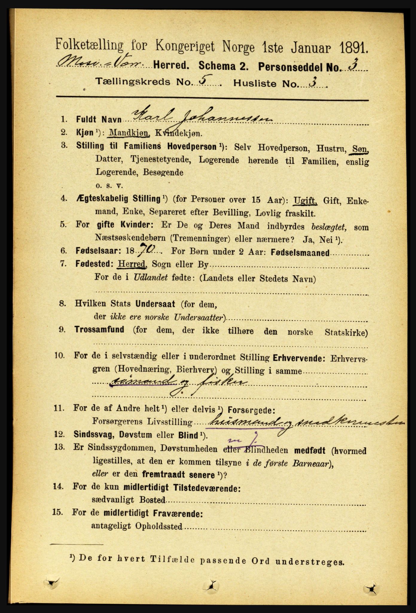 RA, 1891 census for 1723 Mosvik og Verran, 1891, p. 1979