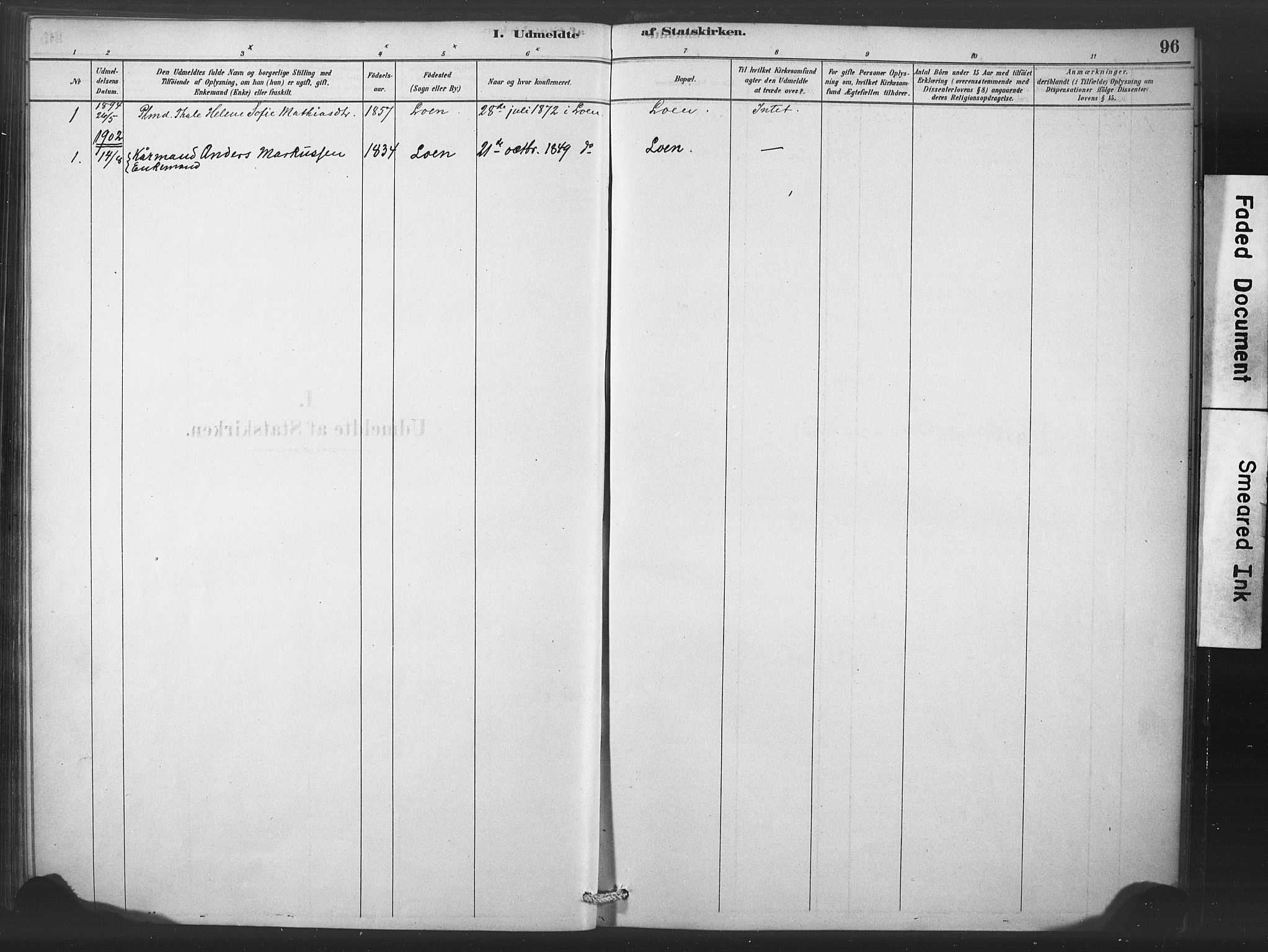 Stryn Sokneprestembete, AV/SAB-A-82501: Parish register (official) no. C 1, 1878-1907, p. 96